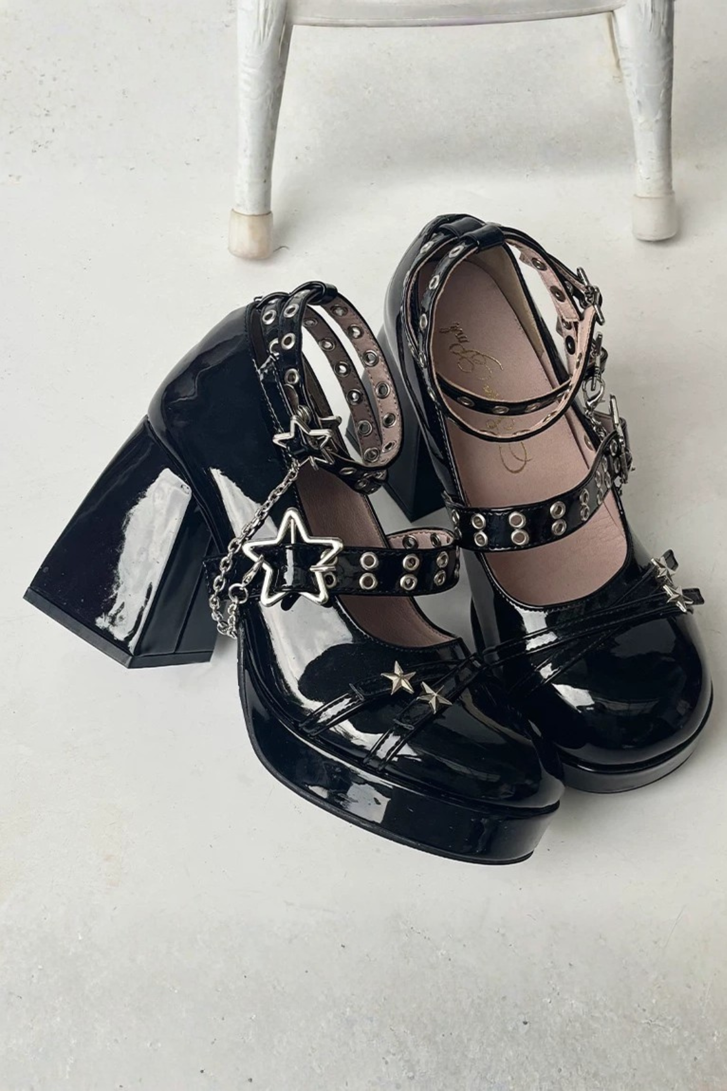 Super Pink Gothic Mary Jane Shoes