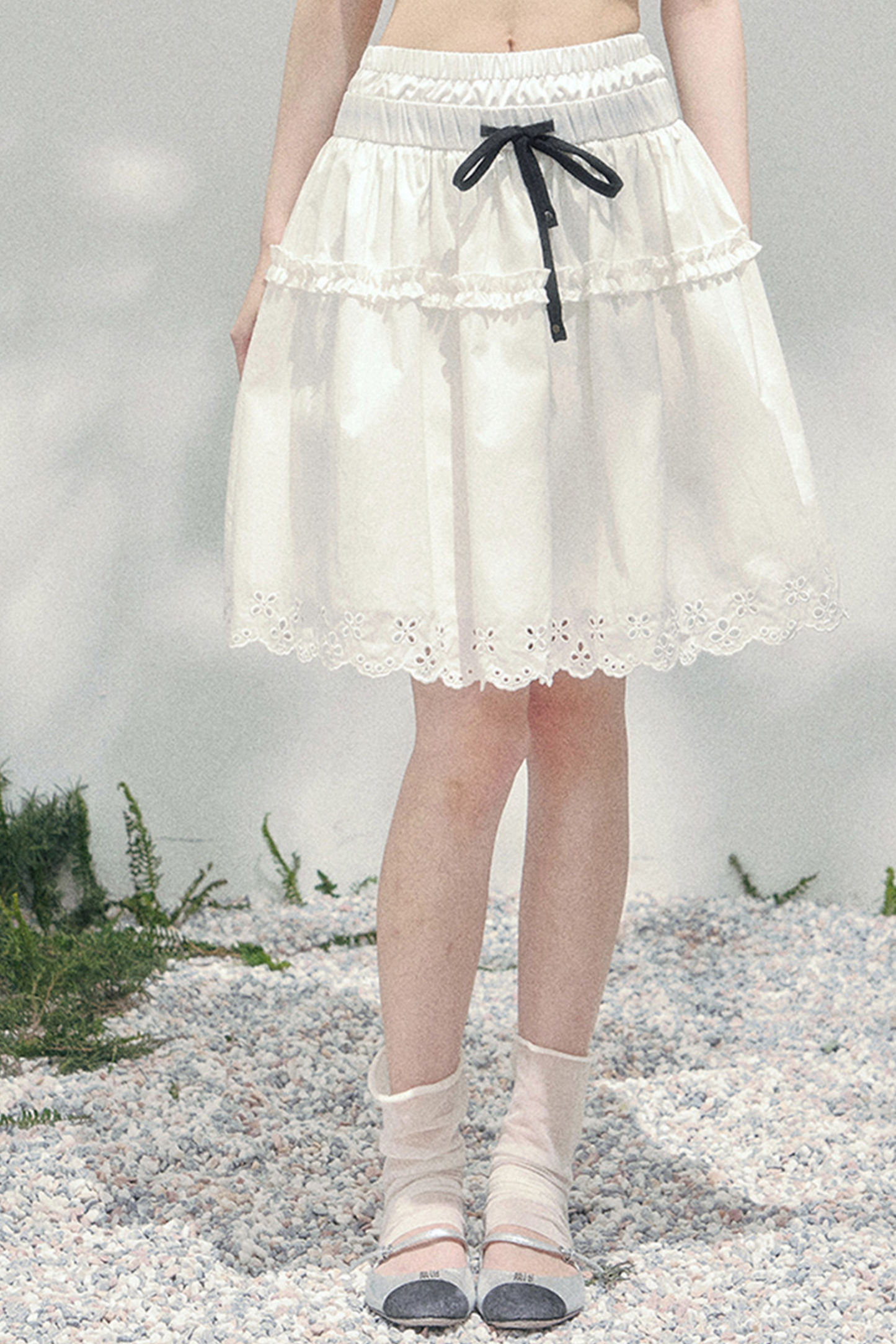 Lace Sweet Tiered Puffy Skirt