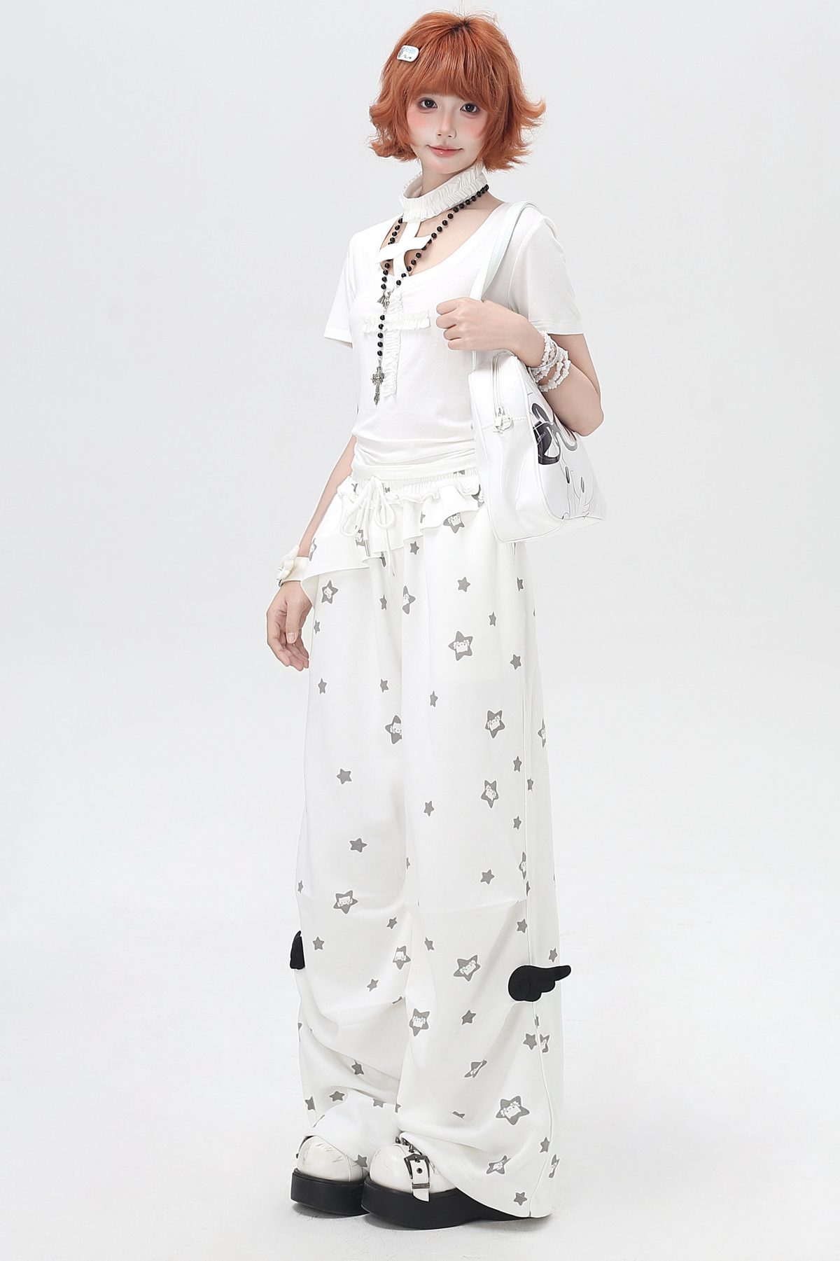 Star Print House Loose Casual Straight Sweatpants