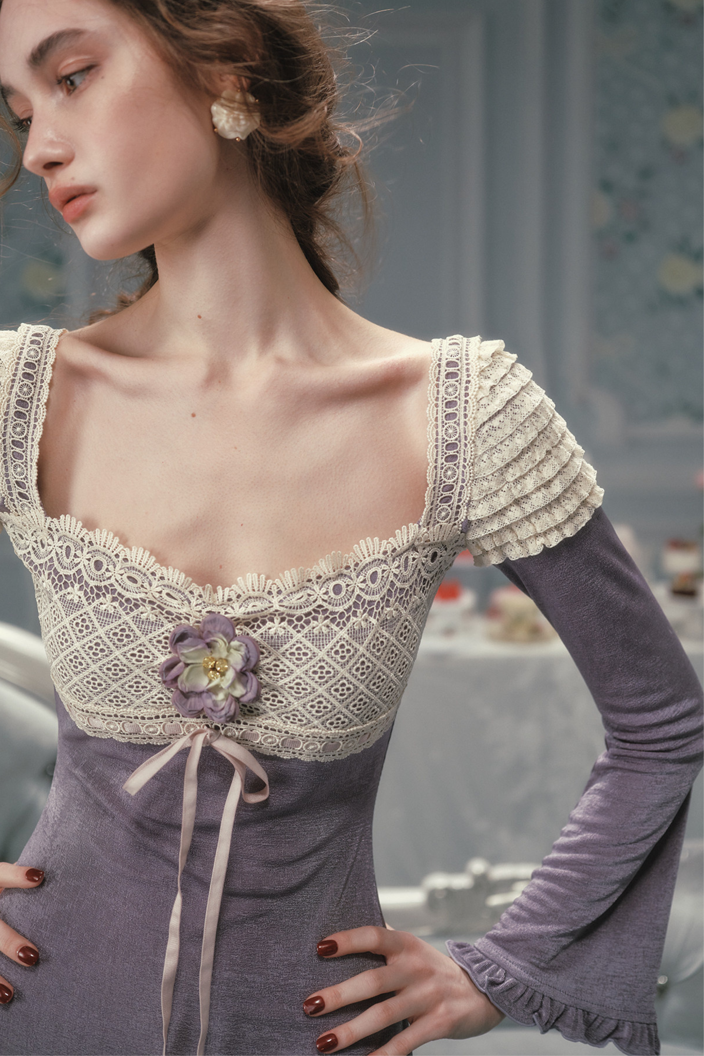 Slim Lace Long Dress