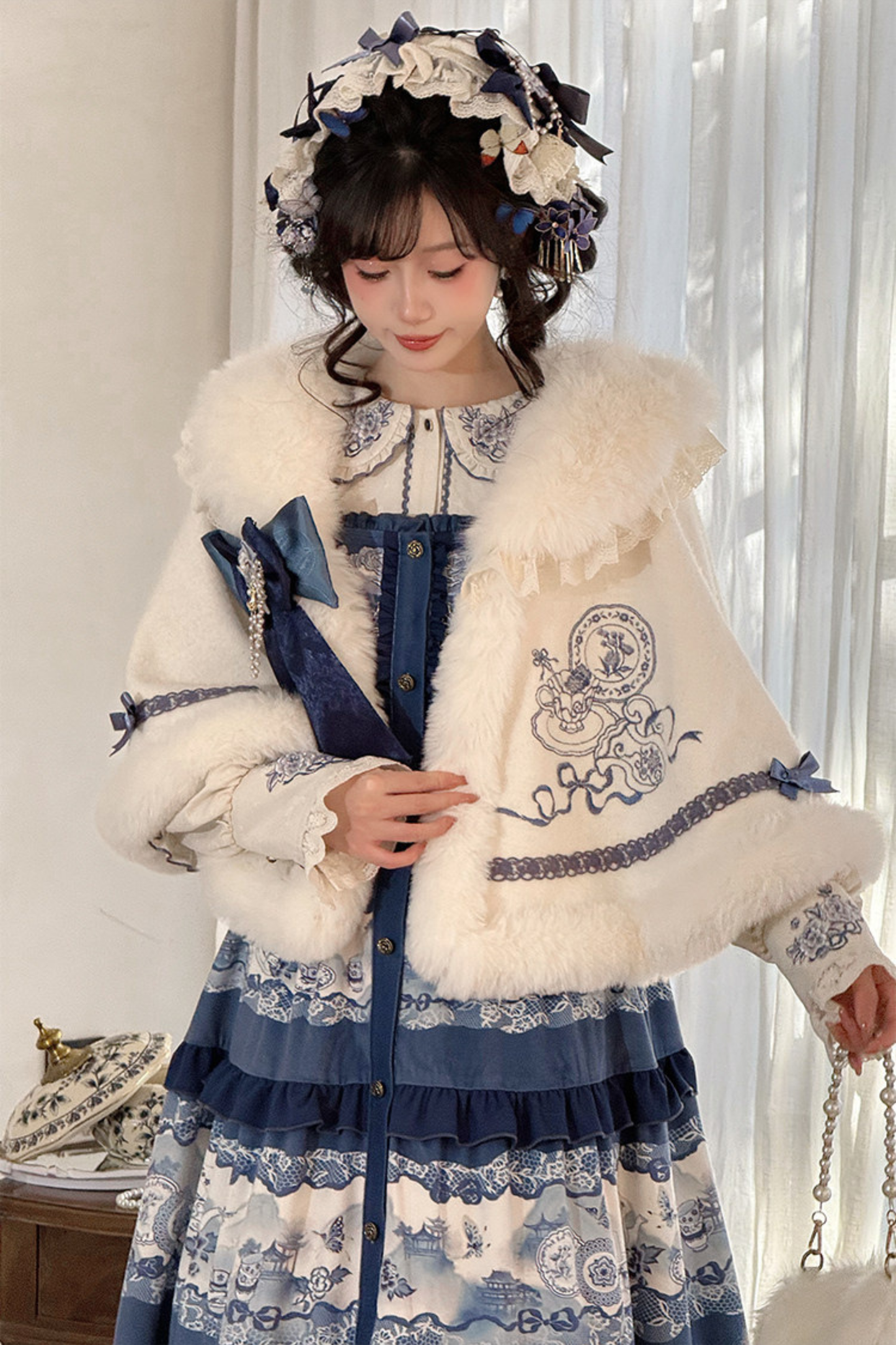 Snow Covered Celadon Vest Dress