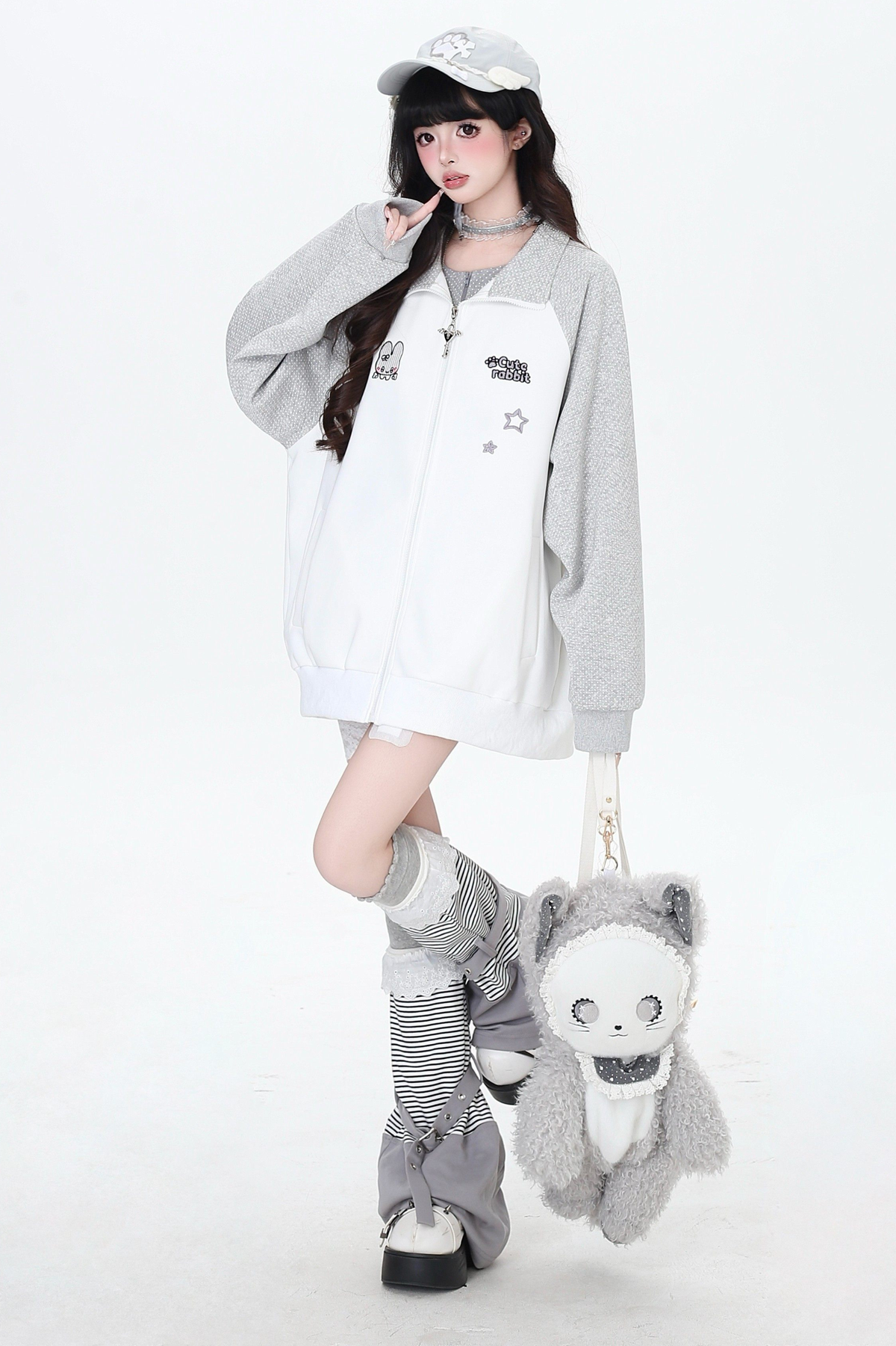 Dark Rabbit Ear Hooded Jacket