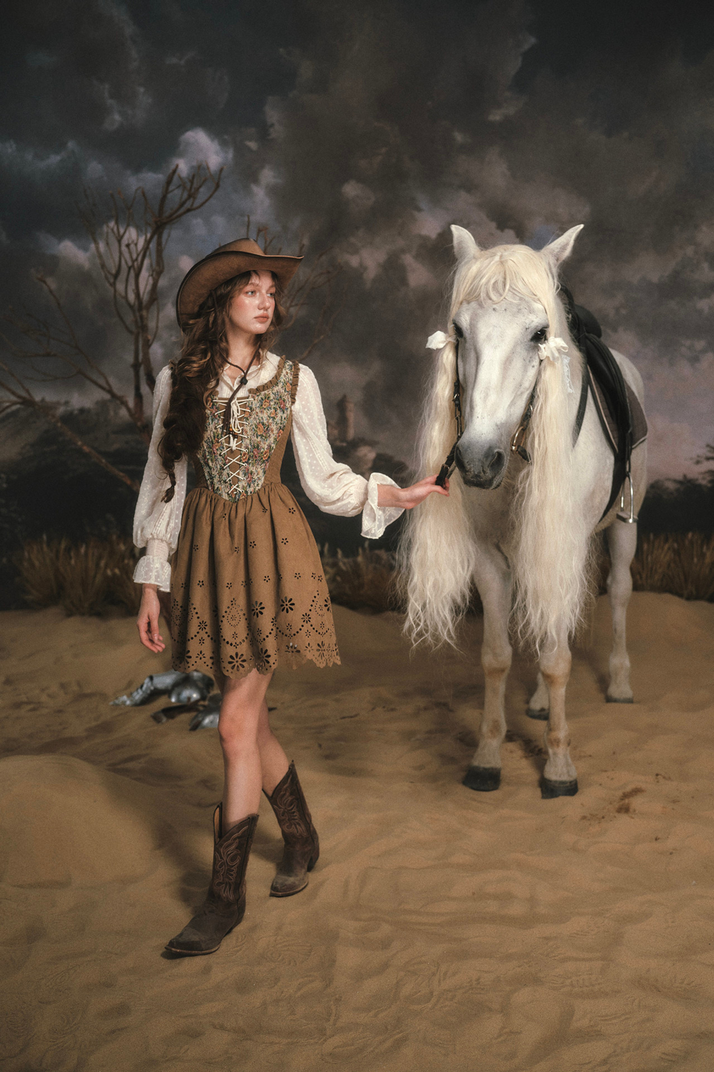 Western Suede Vest Dress