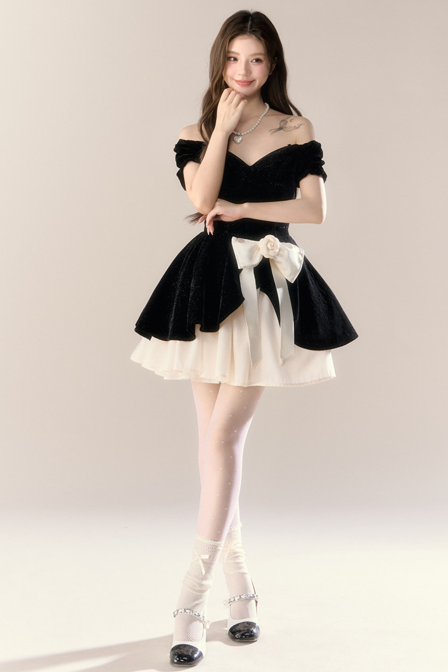 Velvet Chic Girly French Banquet Dress