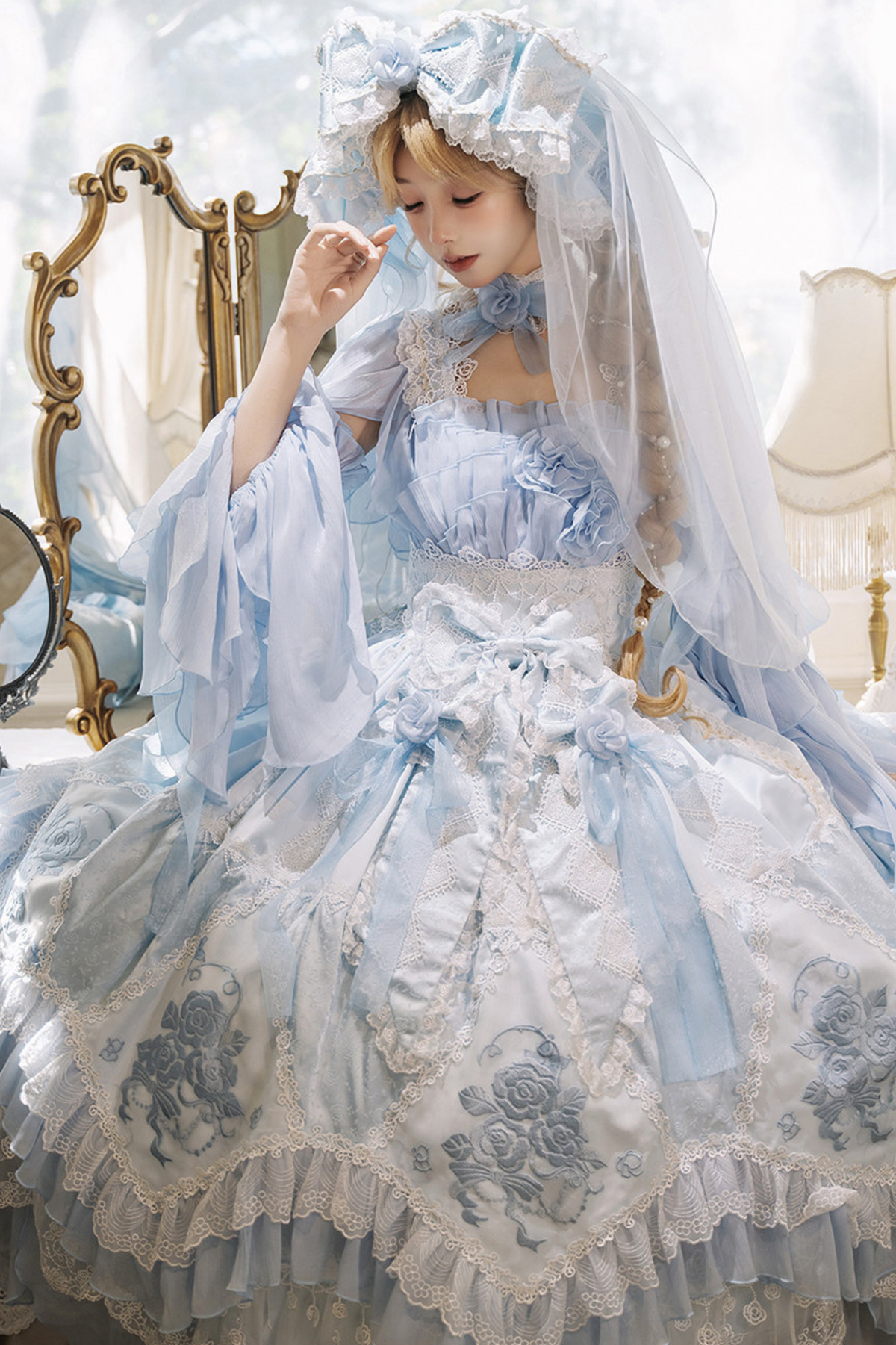 Fairy Princess Lolita Jumper Skirt + Hair Accessories + Sleeves