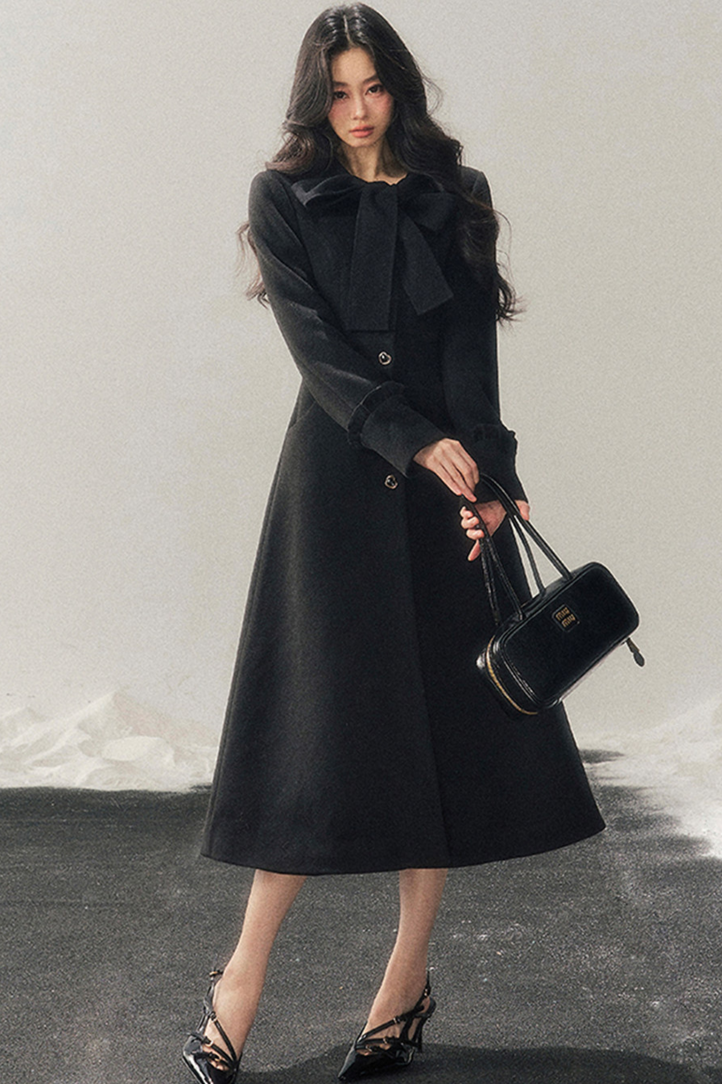 Hepburn Chic Long Coat