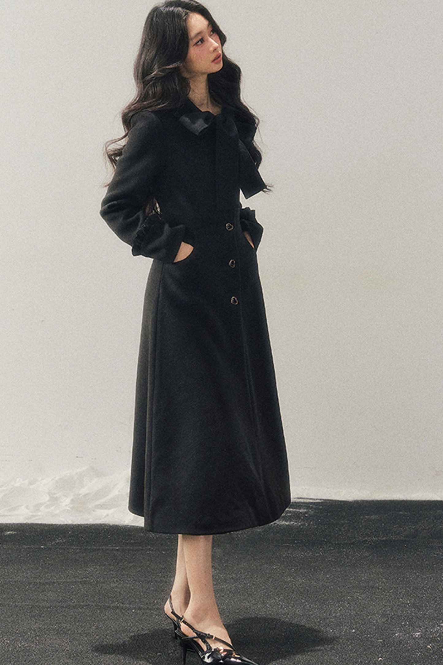 Hepburn Chic Long Coat