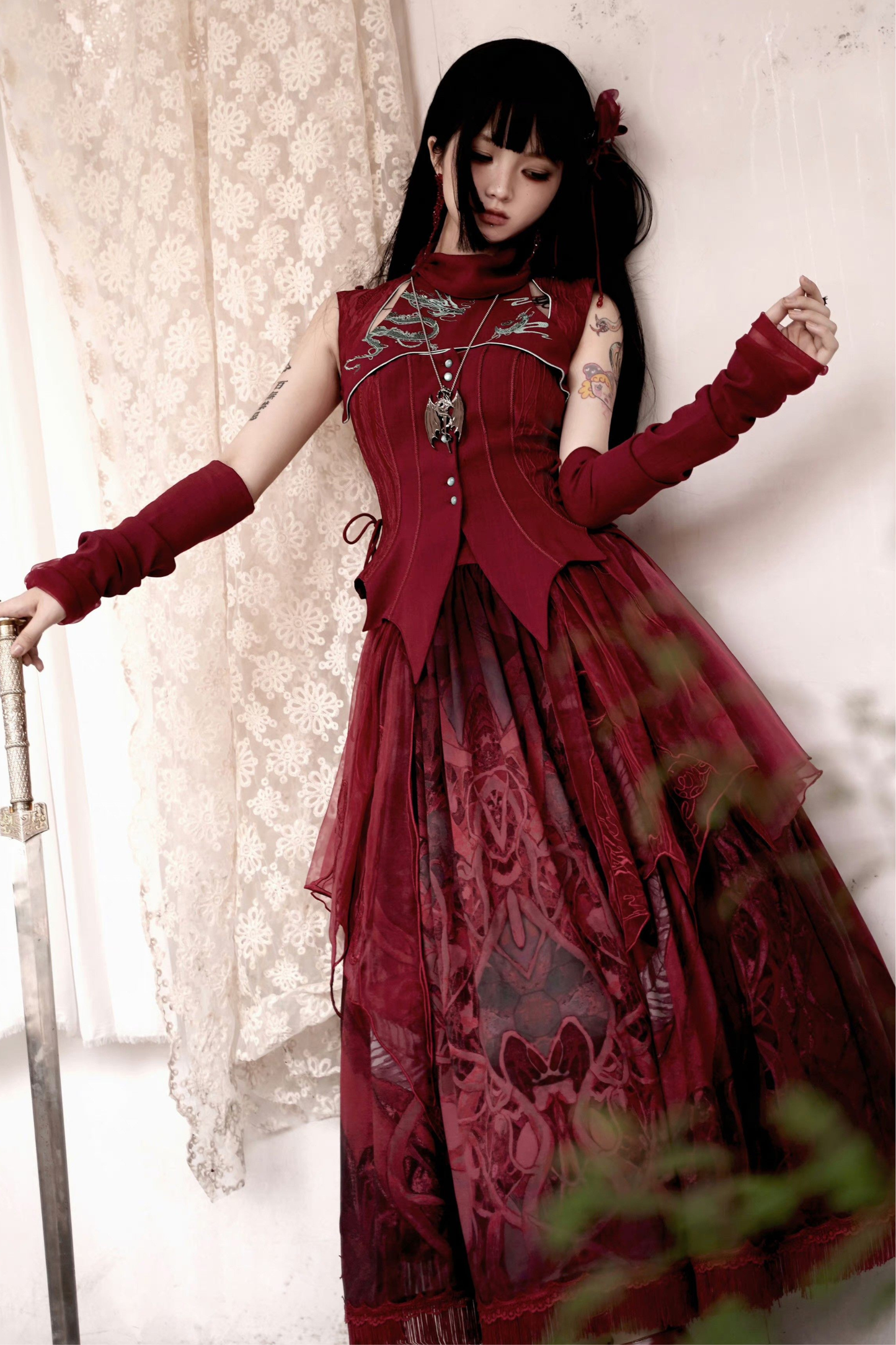 Mode Dragon Lolita Top + Skirt
