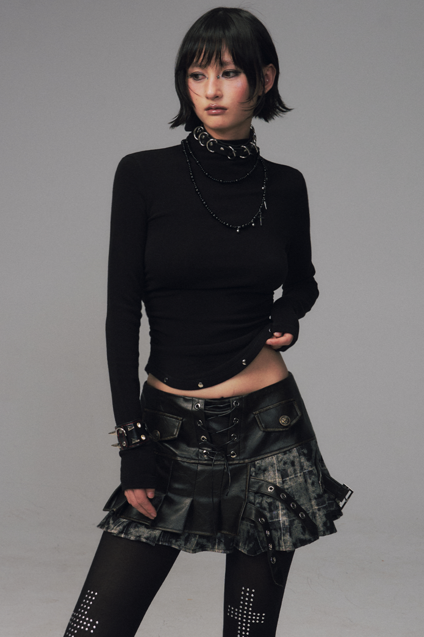 Punk Rivet Knit Top