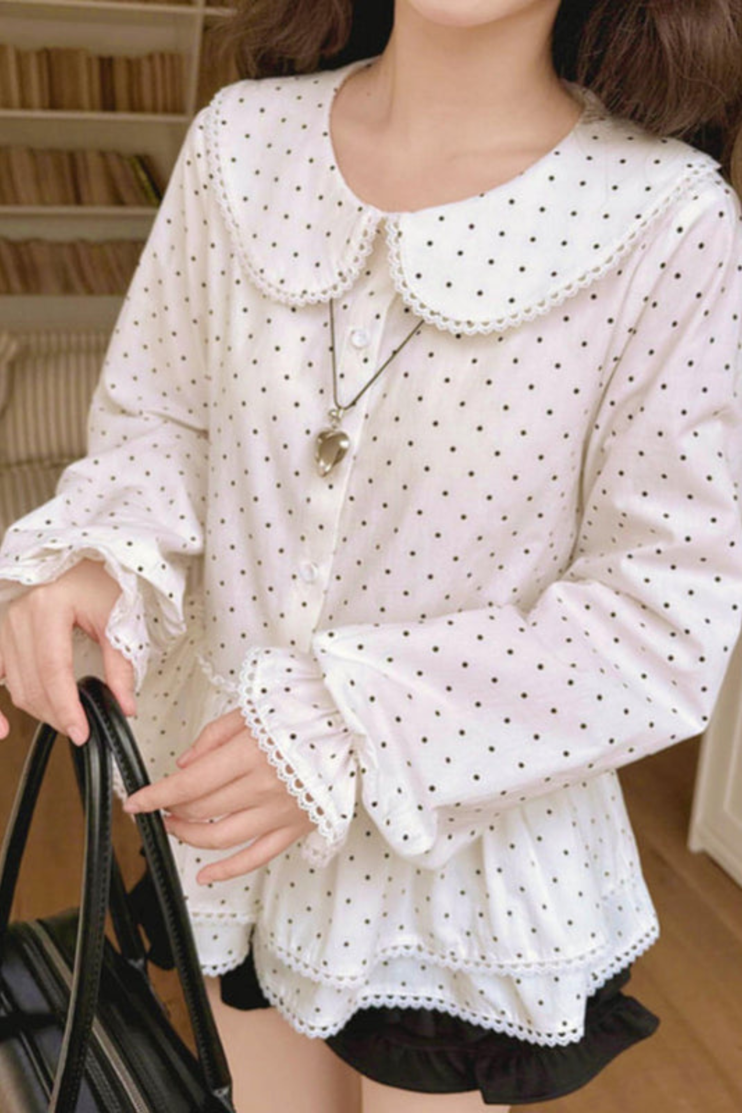 Pure Cotton Polka Dot Blouse