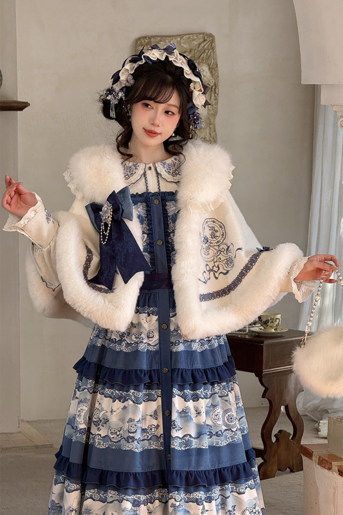 Snow Covered Celadon Vest Dress