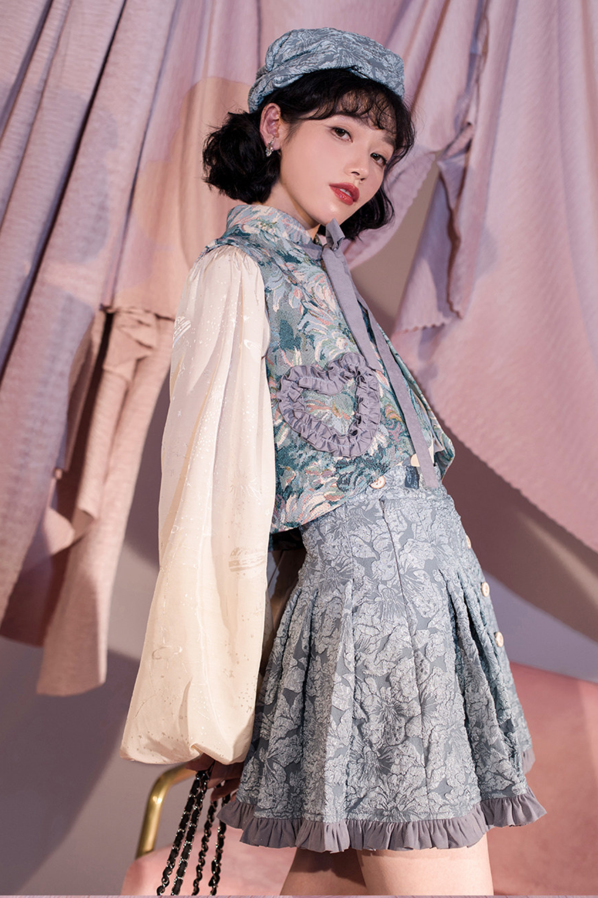 Golden Years Oil Painting Vest + Jacket + Skirt