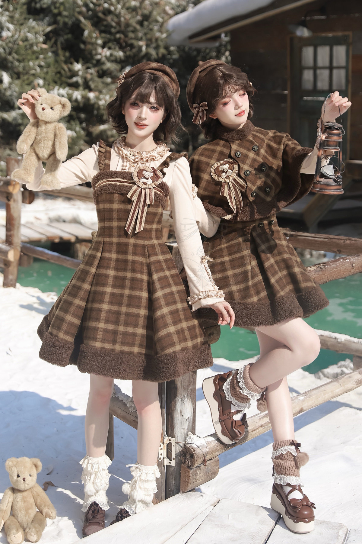 【February 28 Reservation Deadline】Doll Check Lolita Cape + Dress + Skirt + Tops