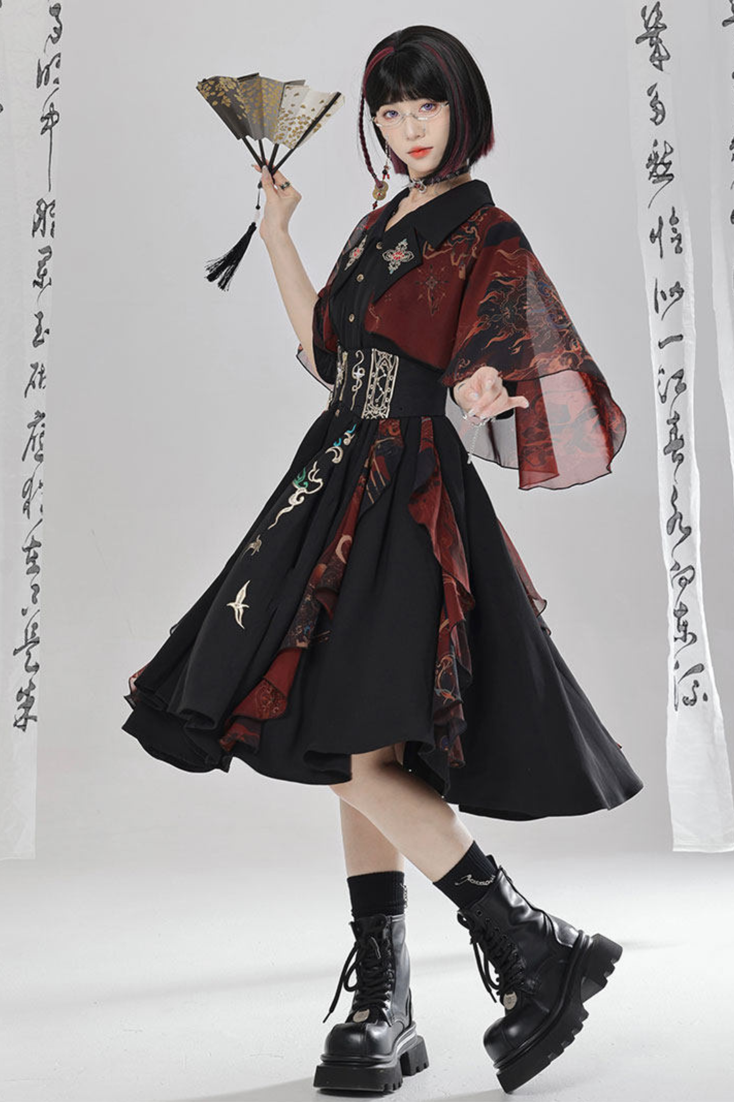 Chinese Embroidery Dress + Belt + Girdle