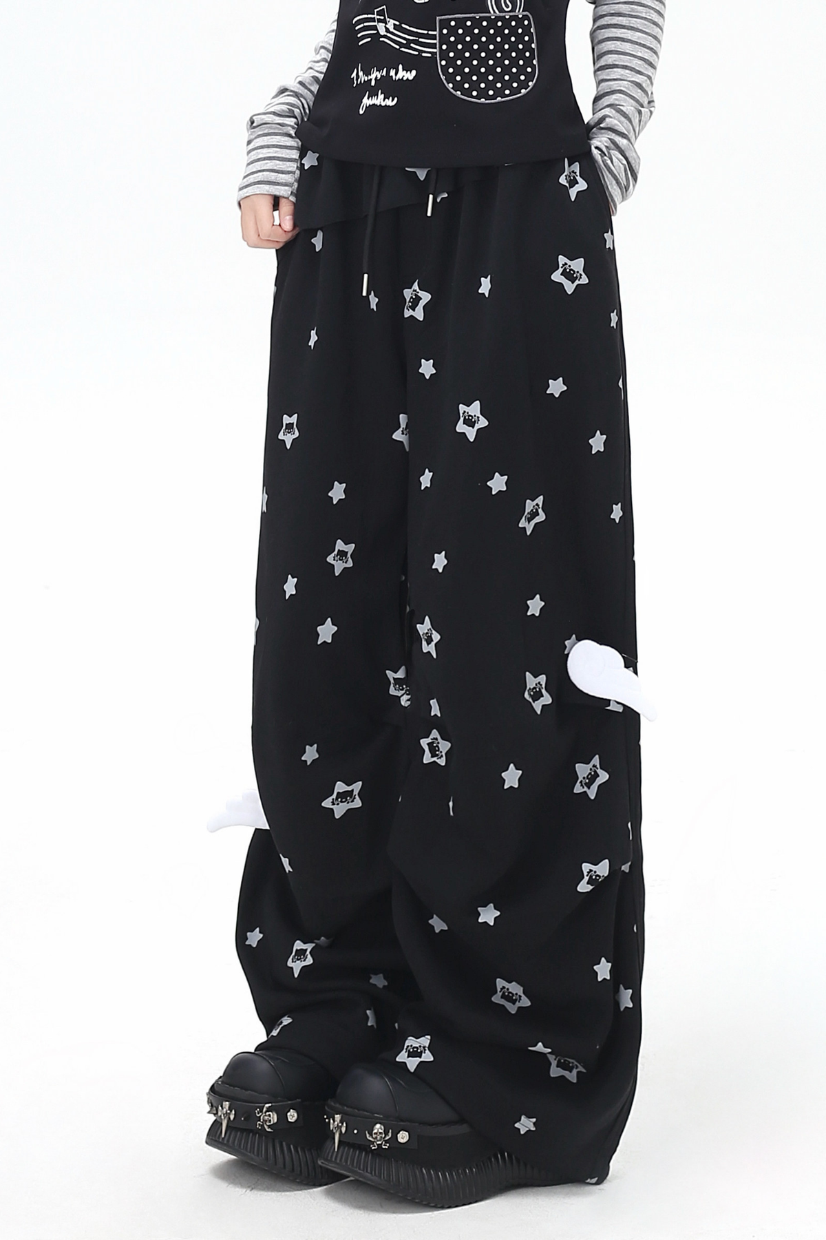 Star Print House Loose Casual Straight Sweatpants
