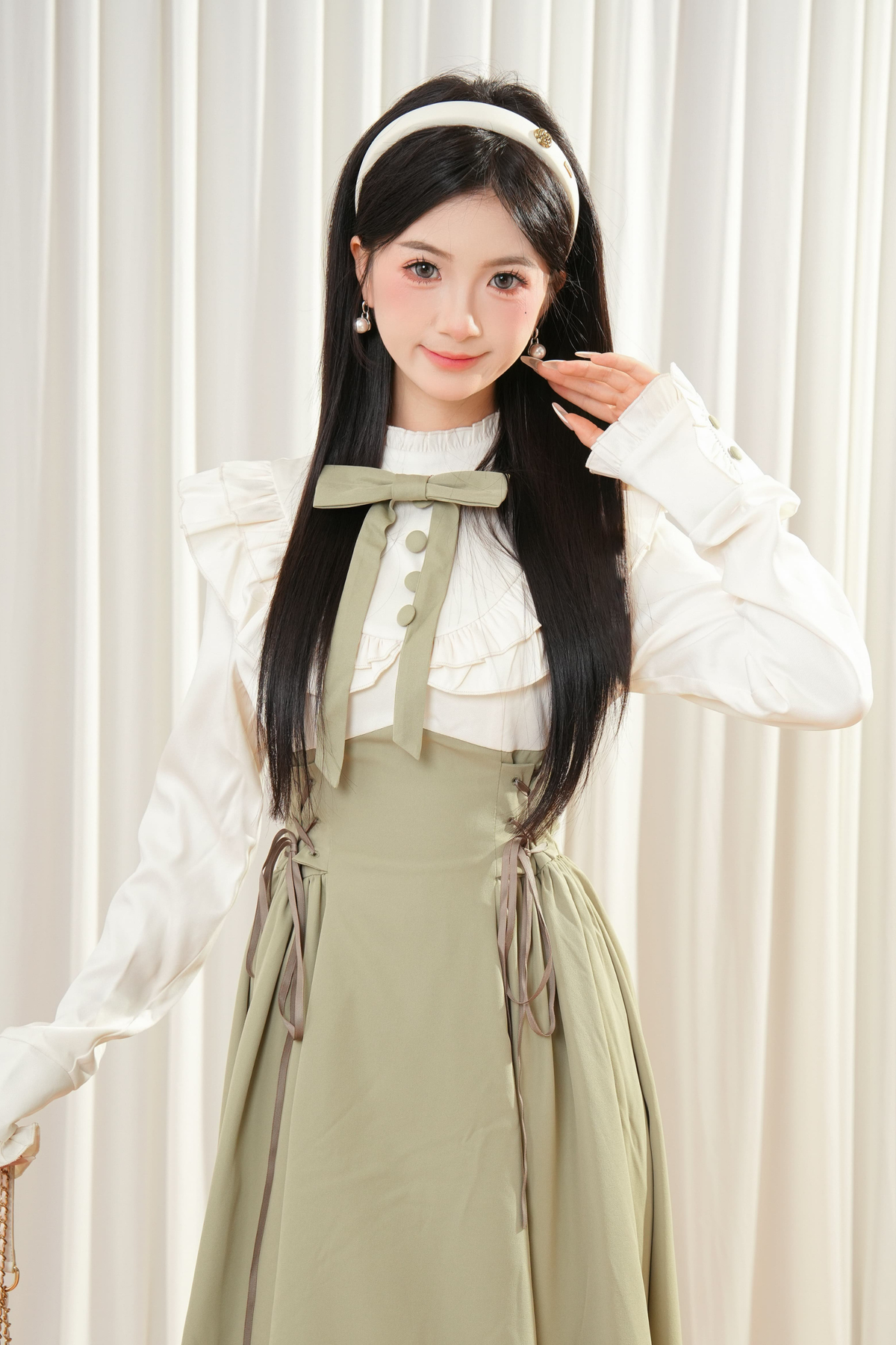 Elegant Contrast French Retro Dress