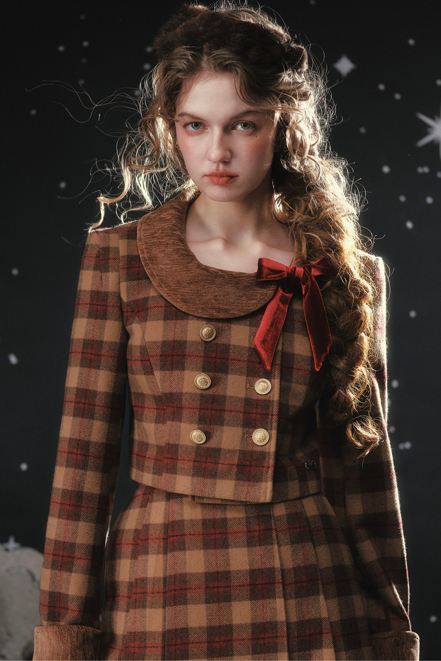 French British College Maillard Check Jacket + Skirt