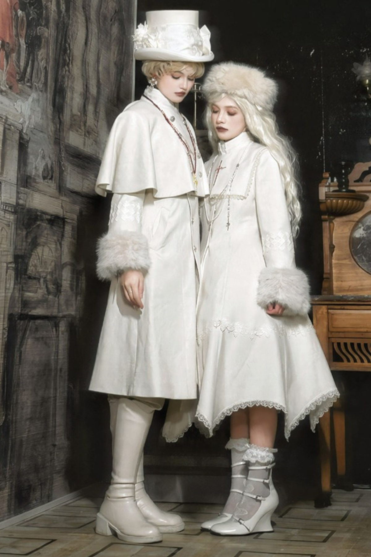 Gothic Lolita Coat + Cape + Cross Collar