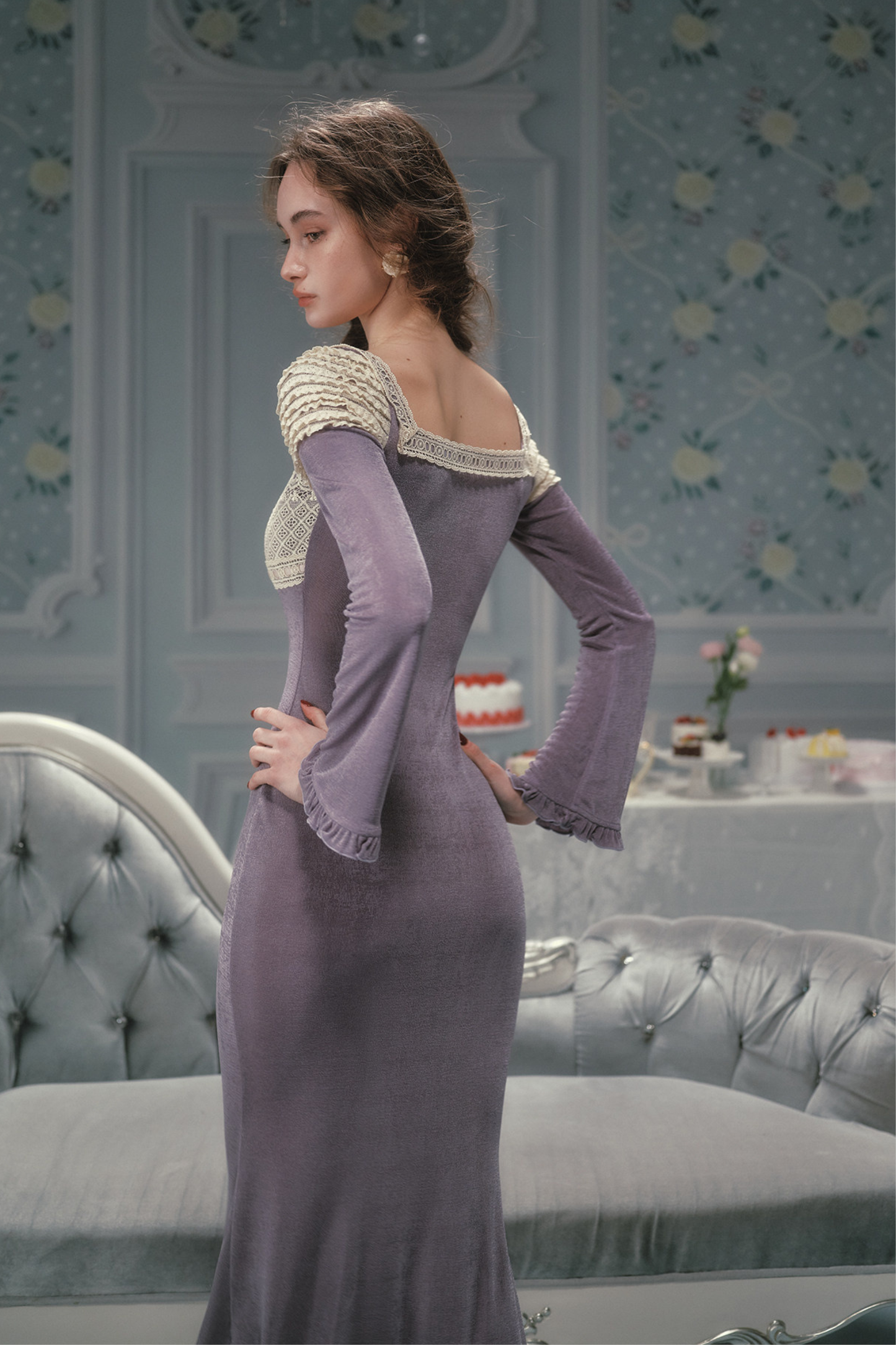 Slim Lace Long Dress