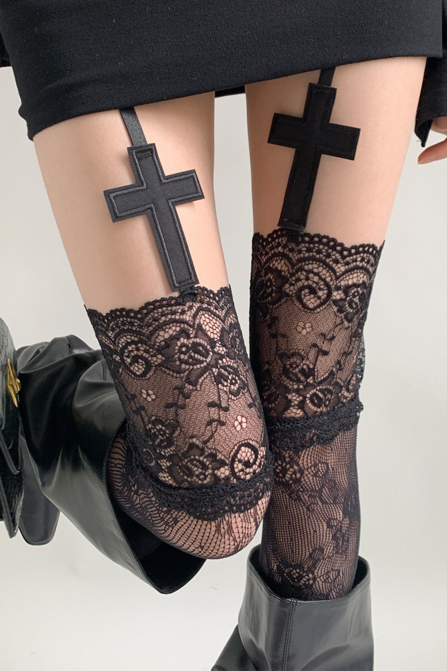 Cross Lace Stockings