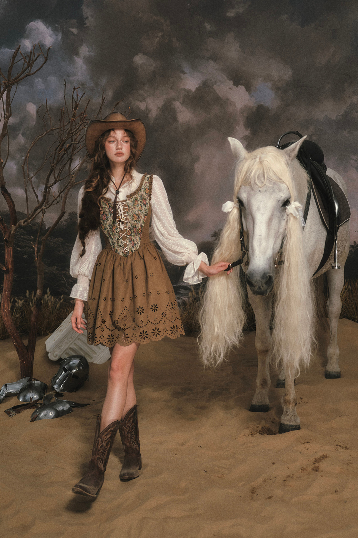 Western Suede Vest Dress