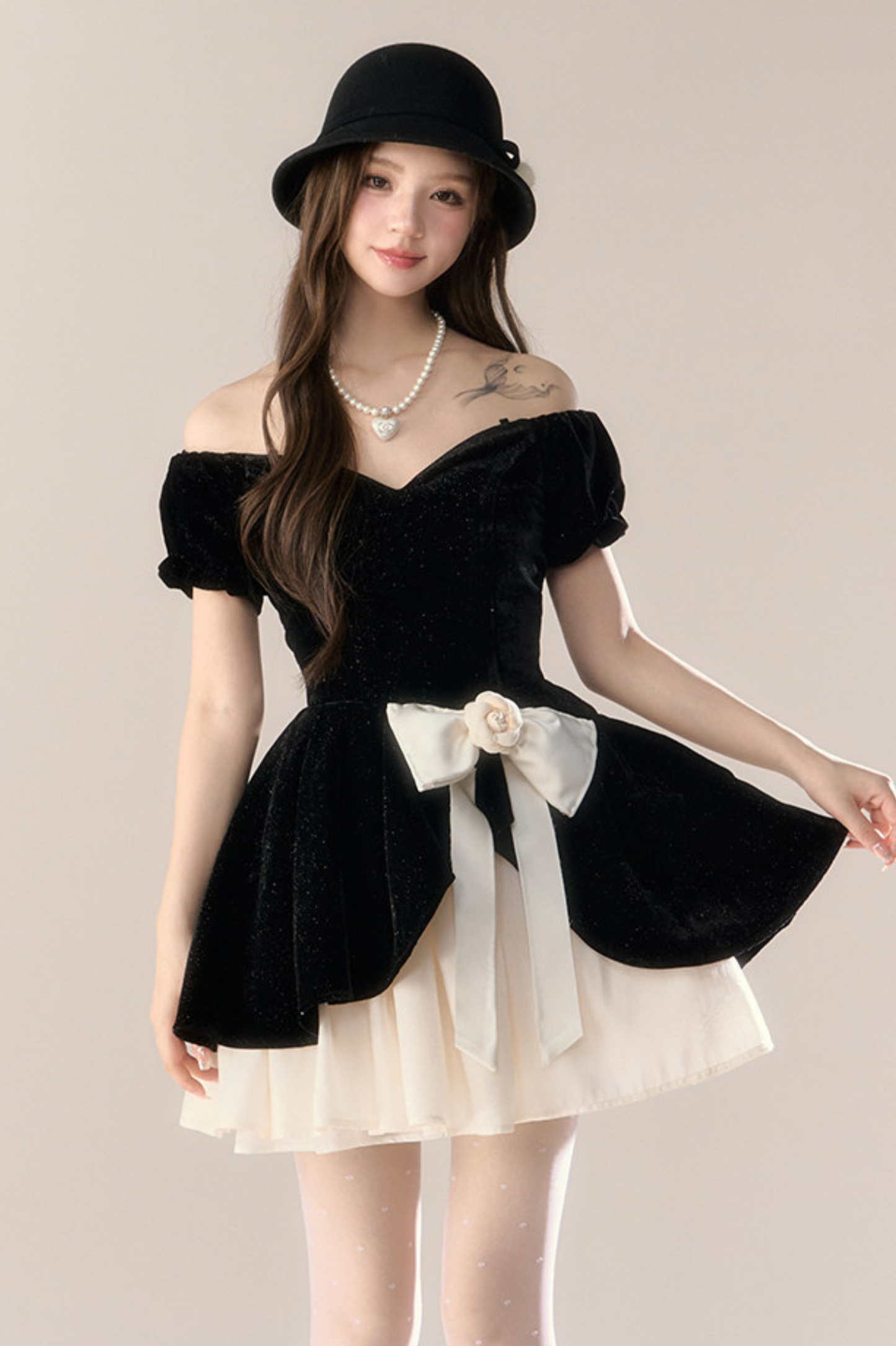 Velvet Chic Girly French Banquet Dress
