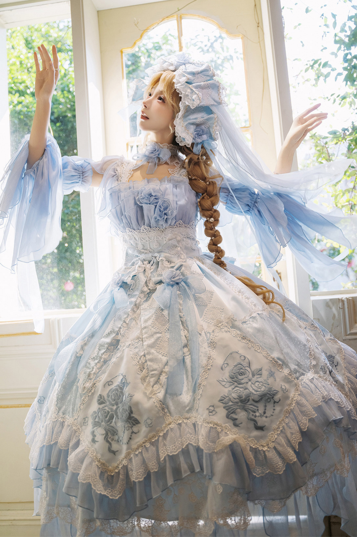 Fairy Princess Lolita Jumper Skirt + Hair Accessories + Sleeves