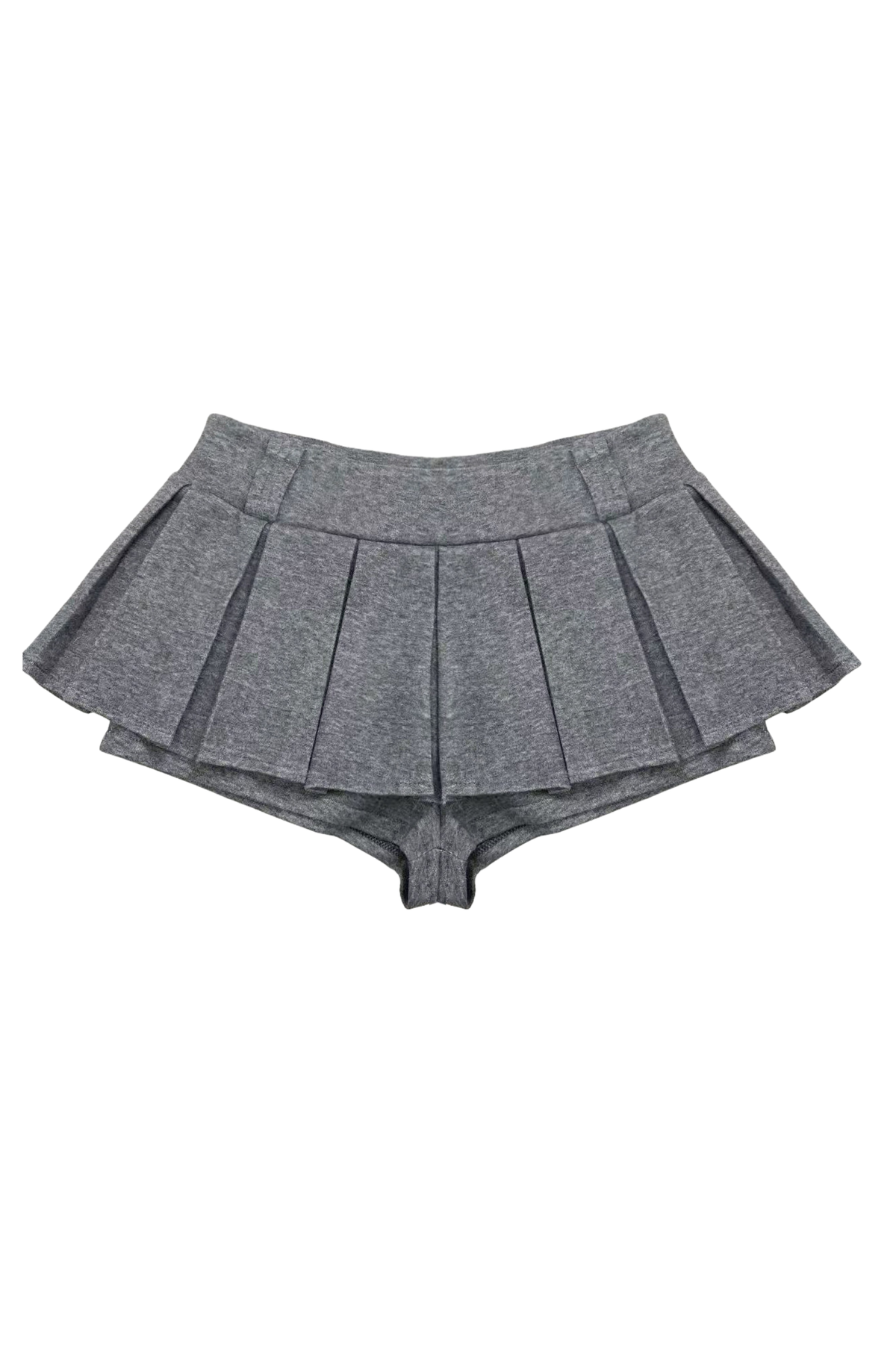 Pleated Skirt with Shorts Gray