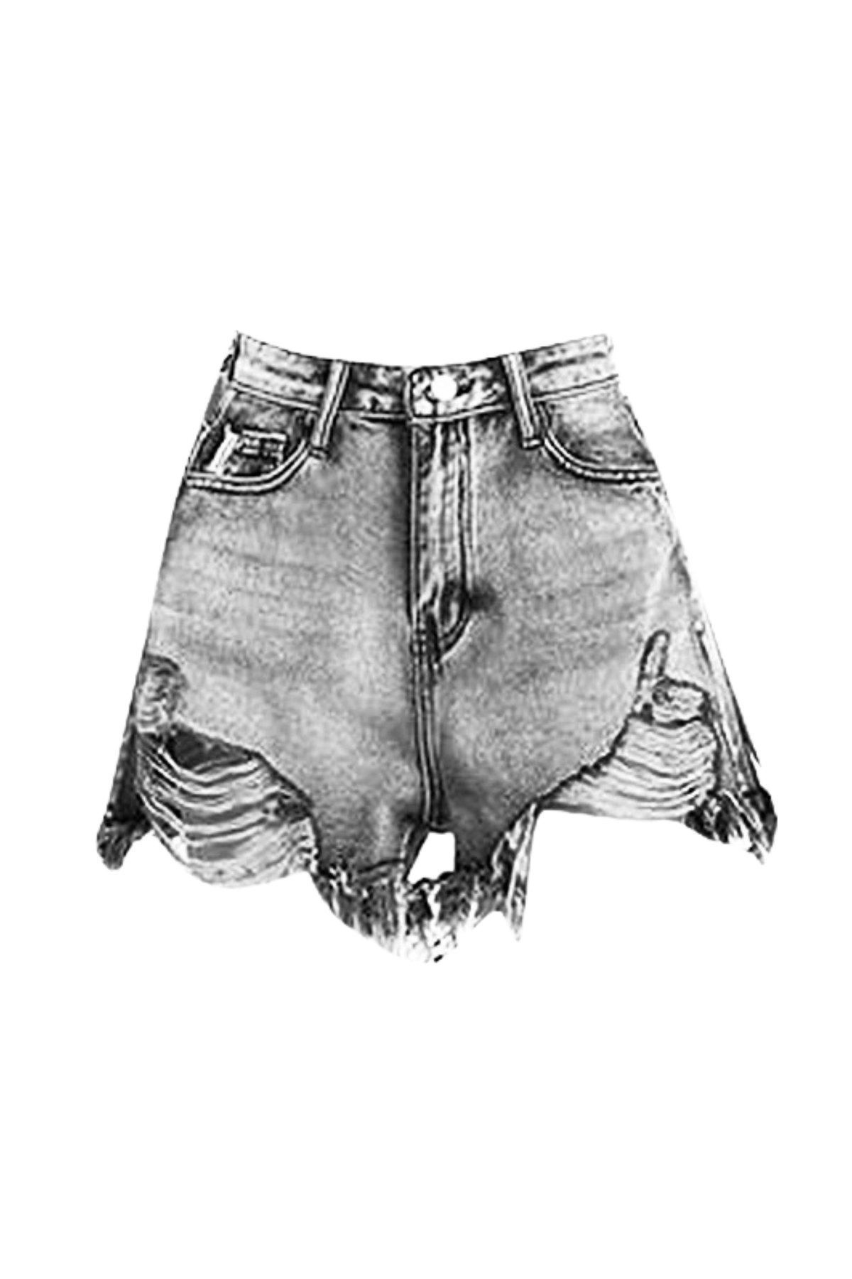 Mode Damaged Ripped Denim Pants
