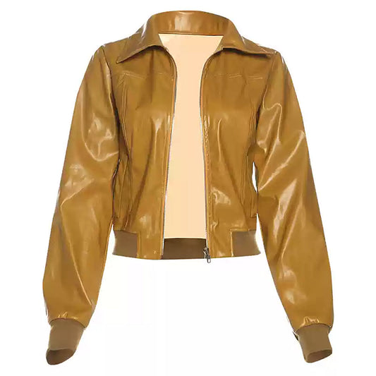 90s Mustard Leather Jacket