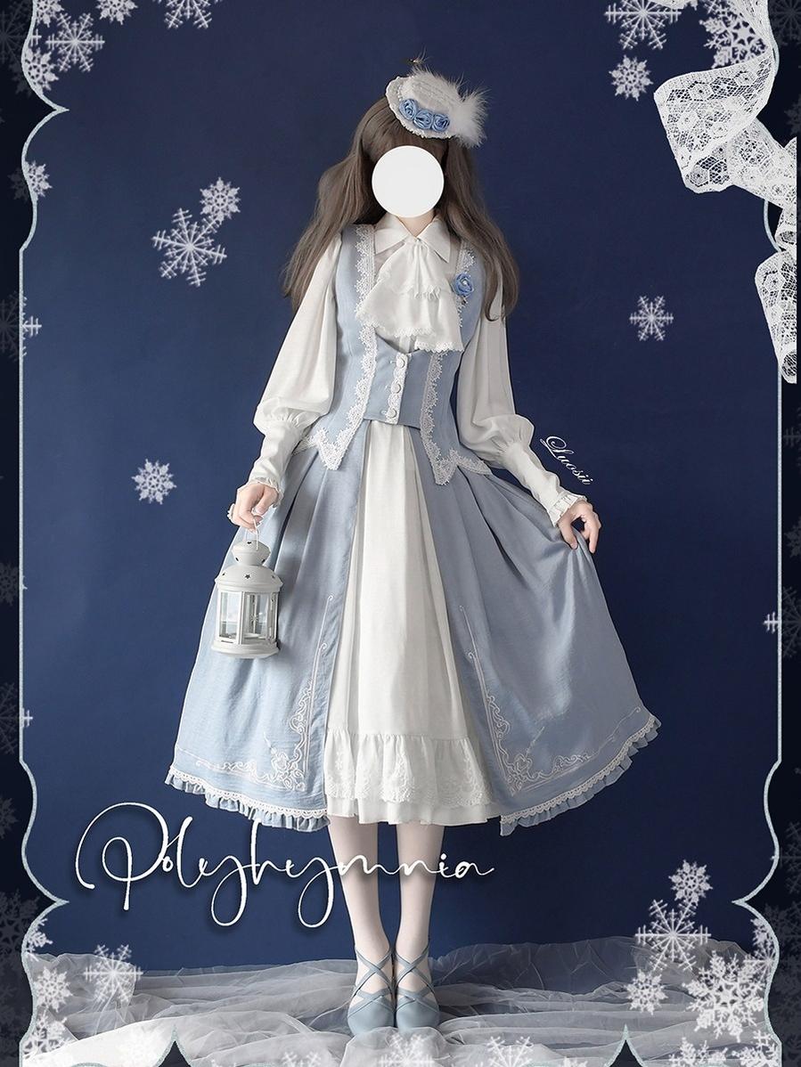 Classic Lolita Skirt Set Elegant Winter Cape