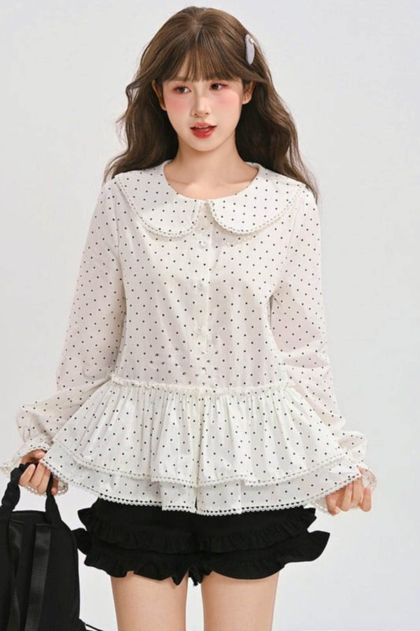 Pure Cotton Polka Dot Blouse