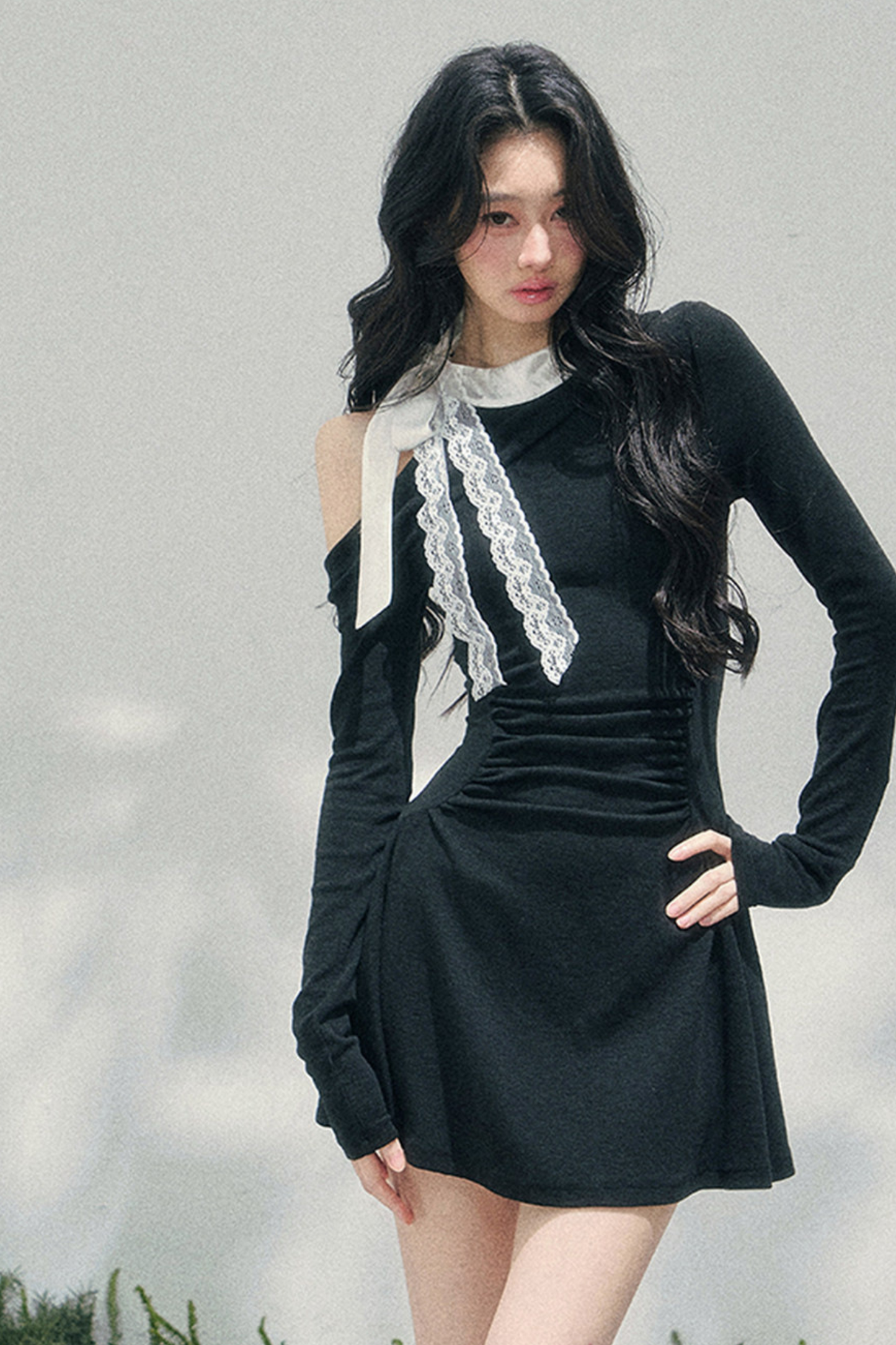 French Lace Off-Shoulder Dress