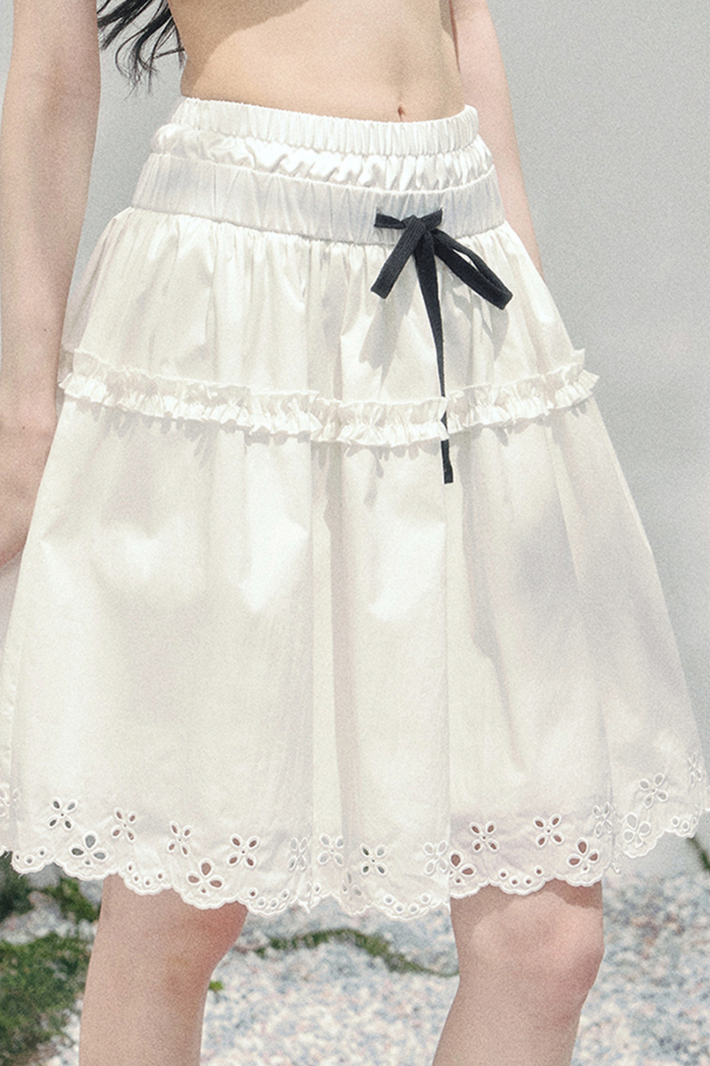 Lace Sweet Tiered Puffy Skirt