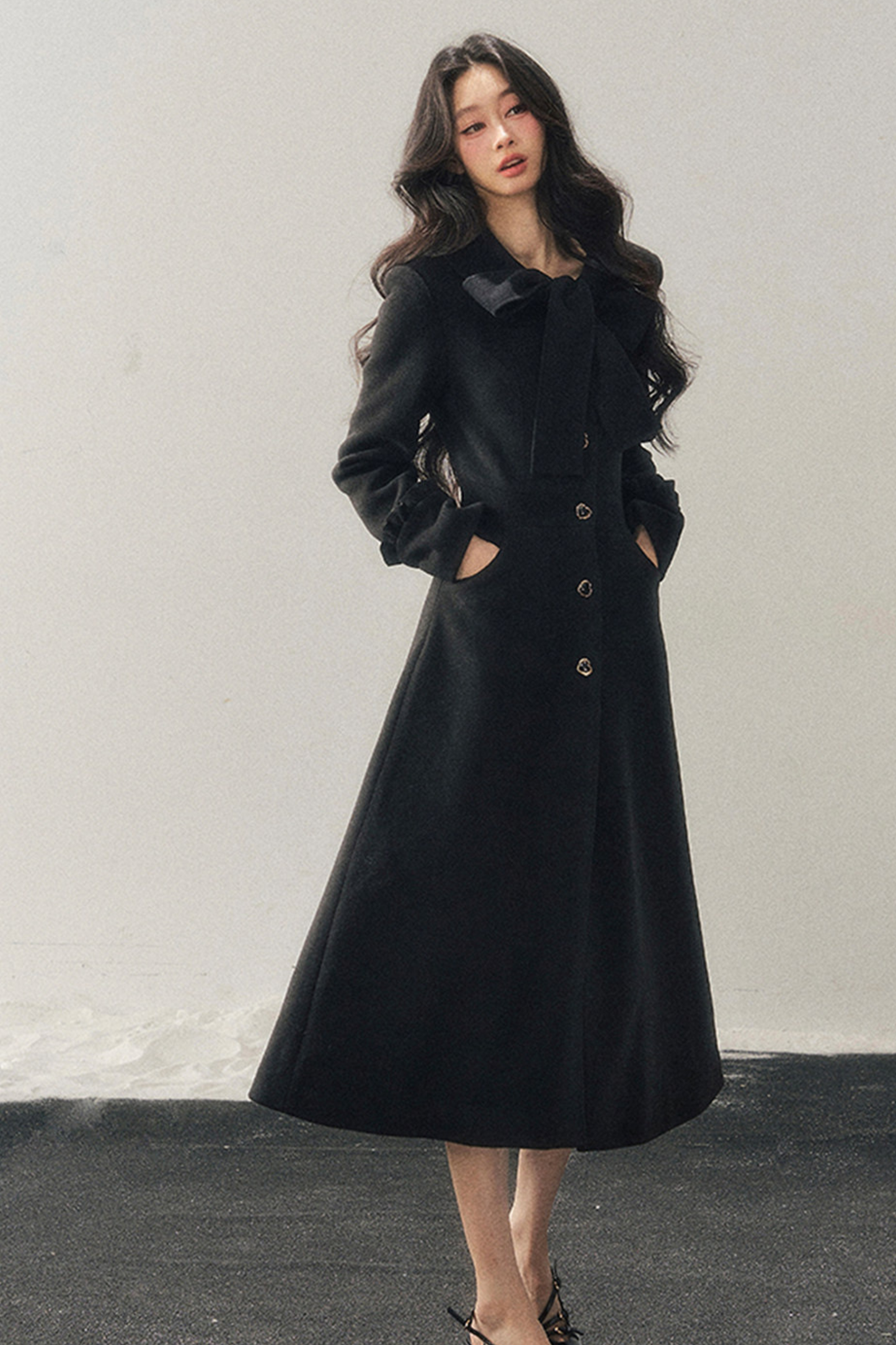 Hepburn Chic Long Coat