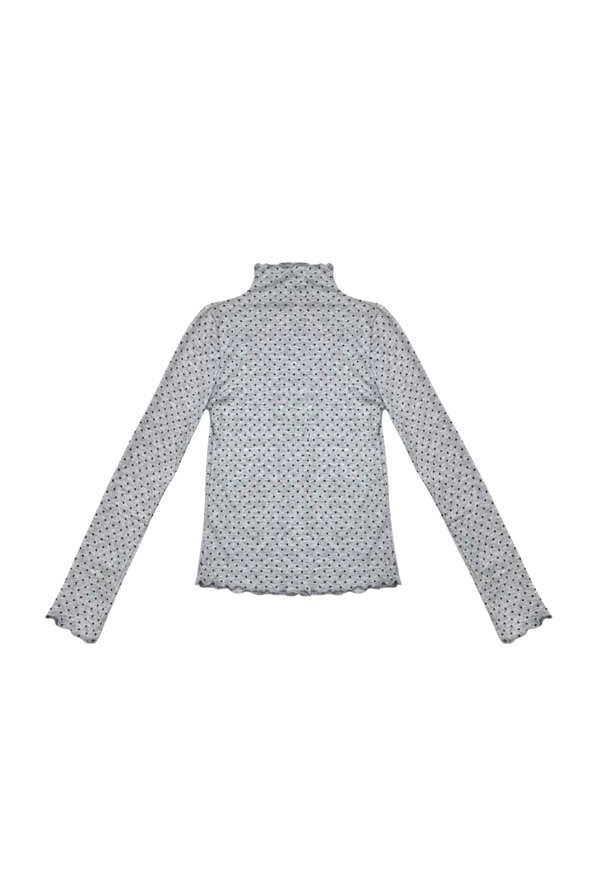 Polka Dot High Neck Top Gray Free