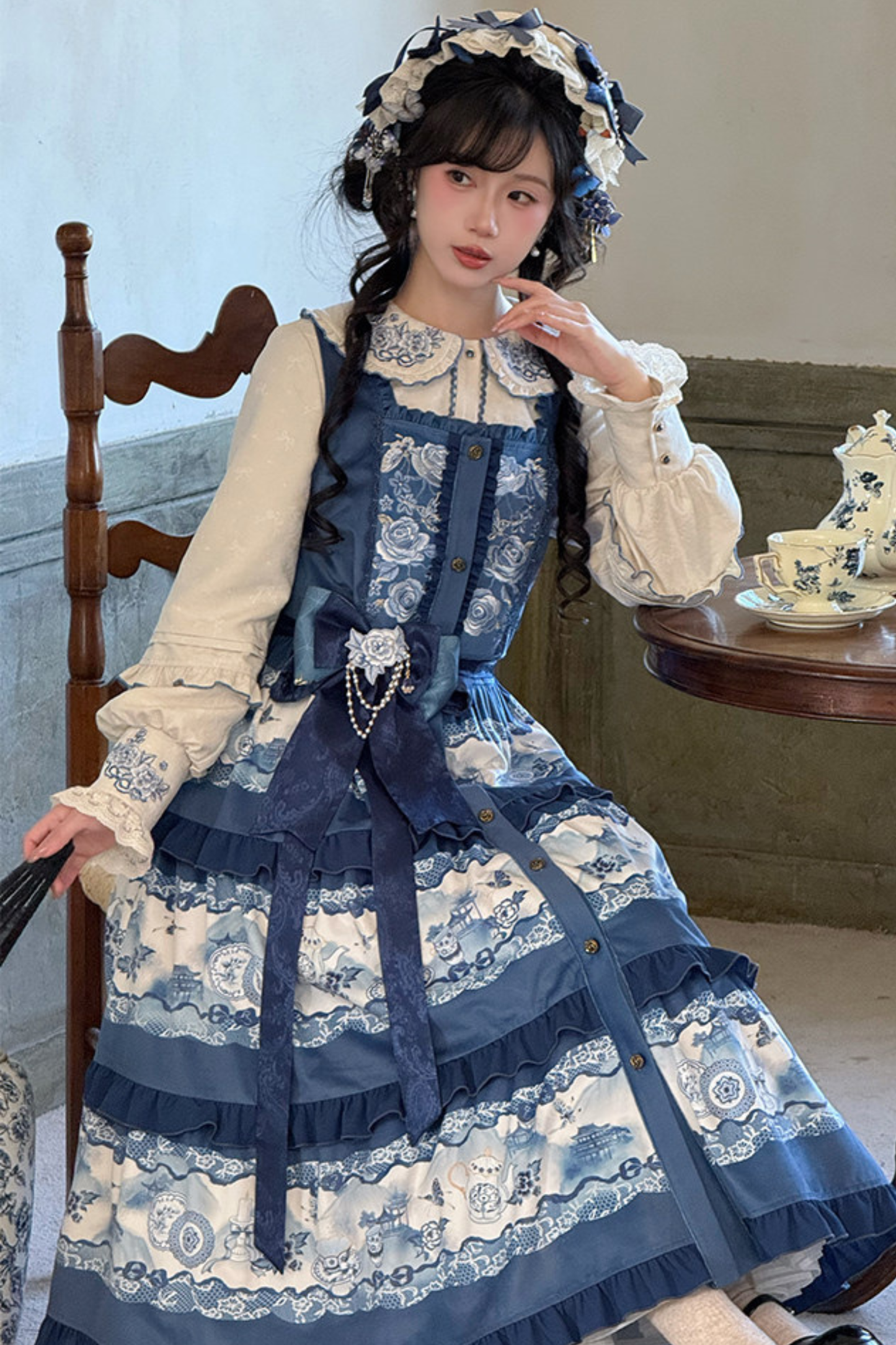 Snow Covered Celadon Vest Dress