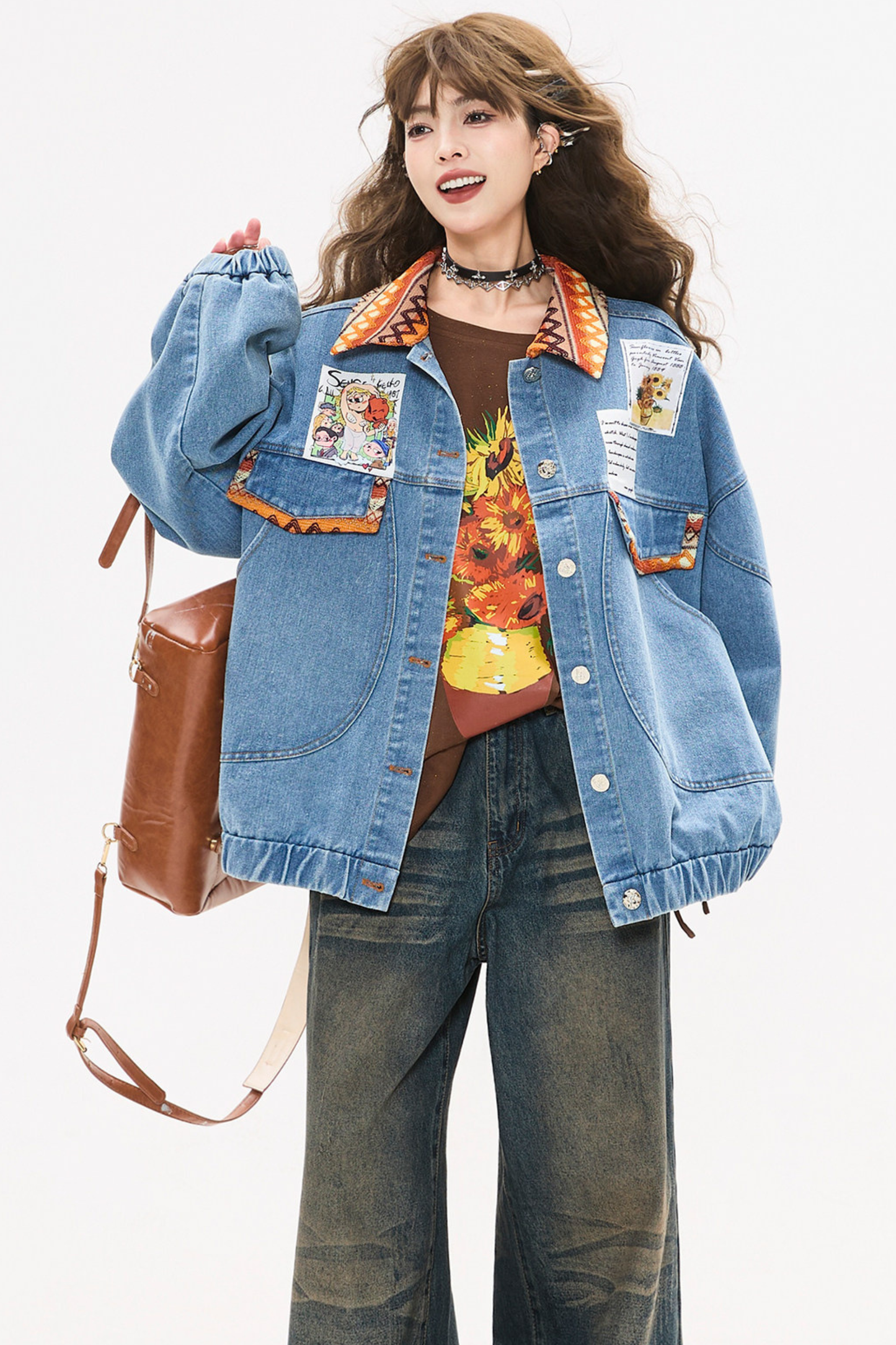 Back Ribbon Loose Denim Jacket