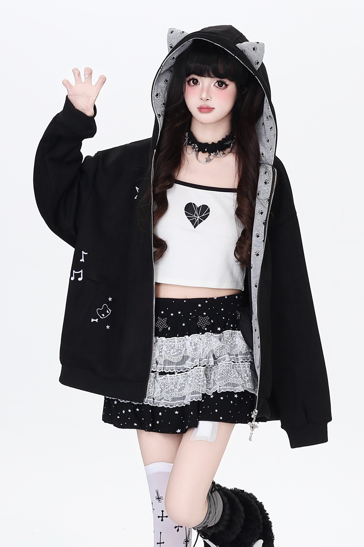 Subculture Cat Ear Hooded Jacket