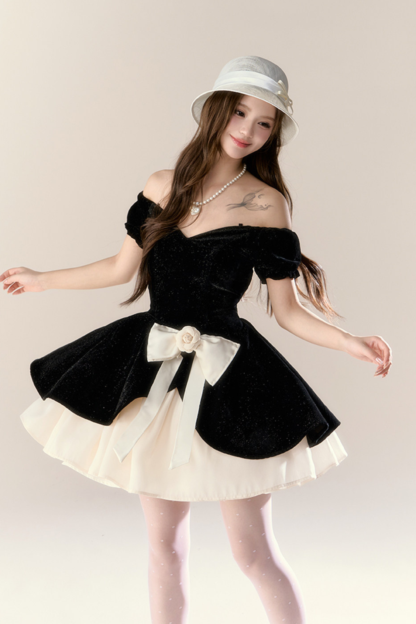 Velvet Chic Girly French Banquet Dress