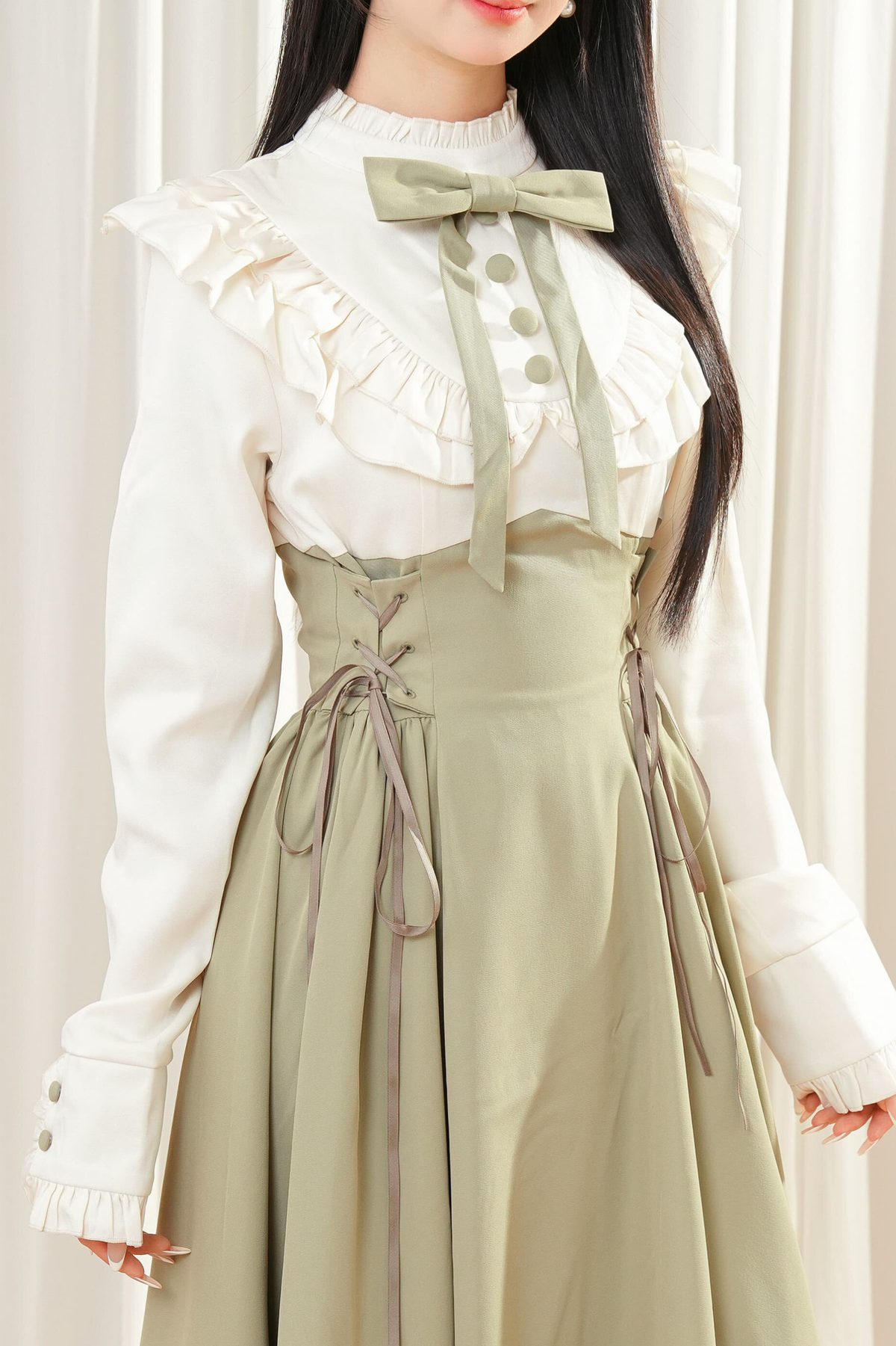 Elegant Contrast French Retro Dress