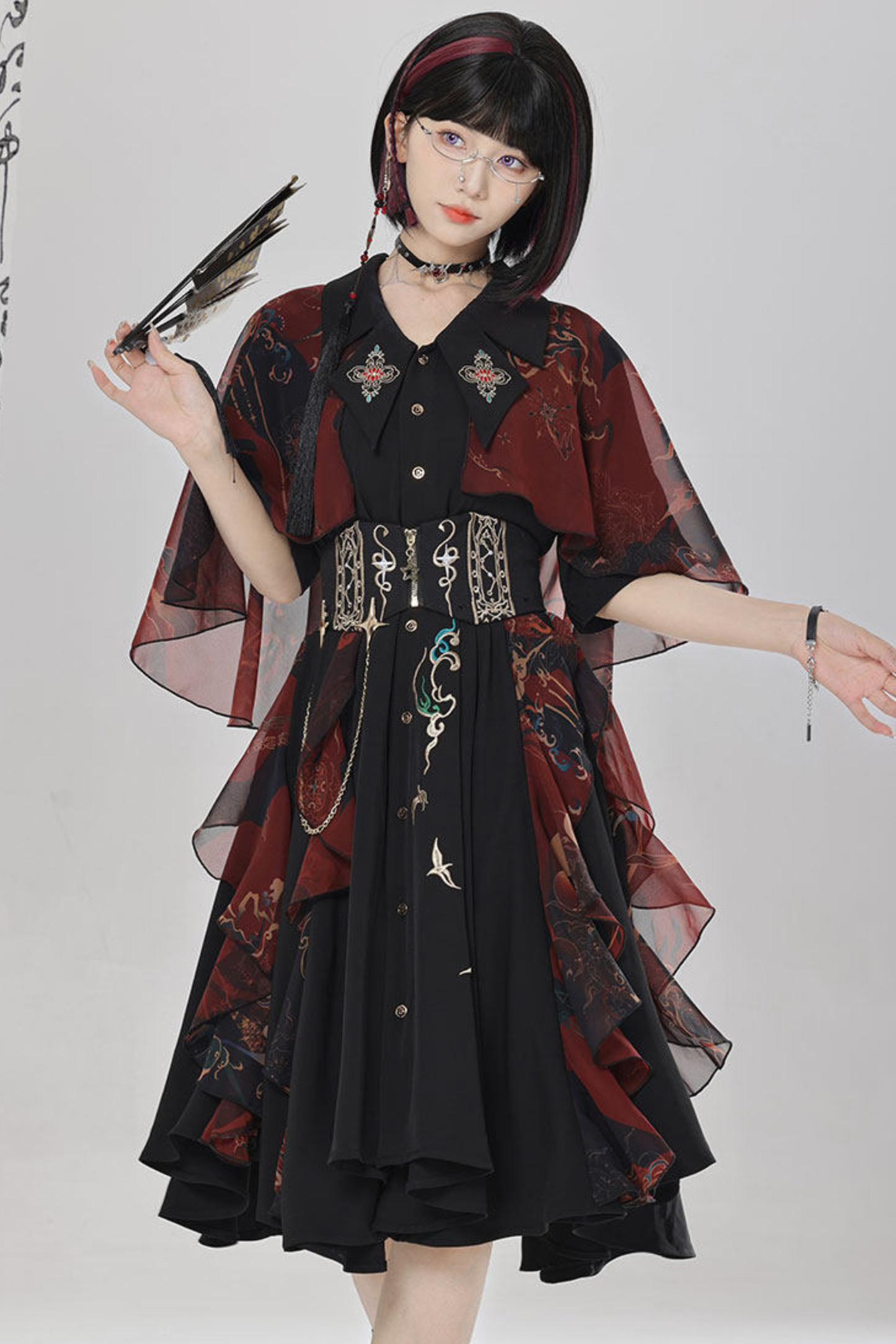 Chinese Embroidery Dress + Belt + Girdle