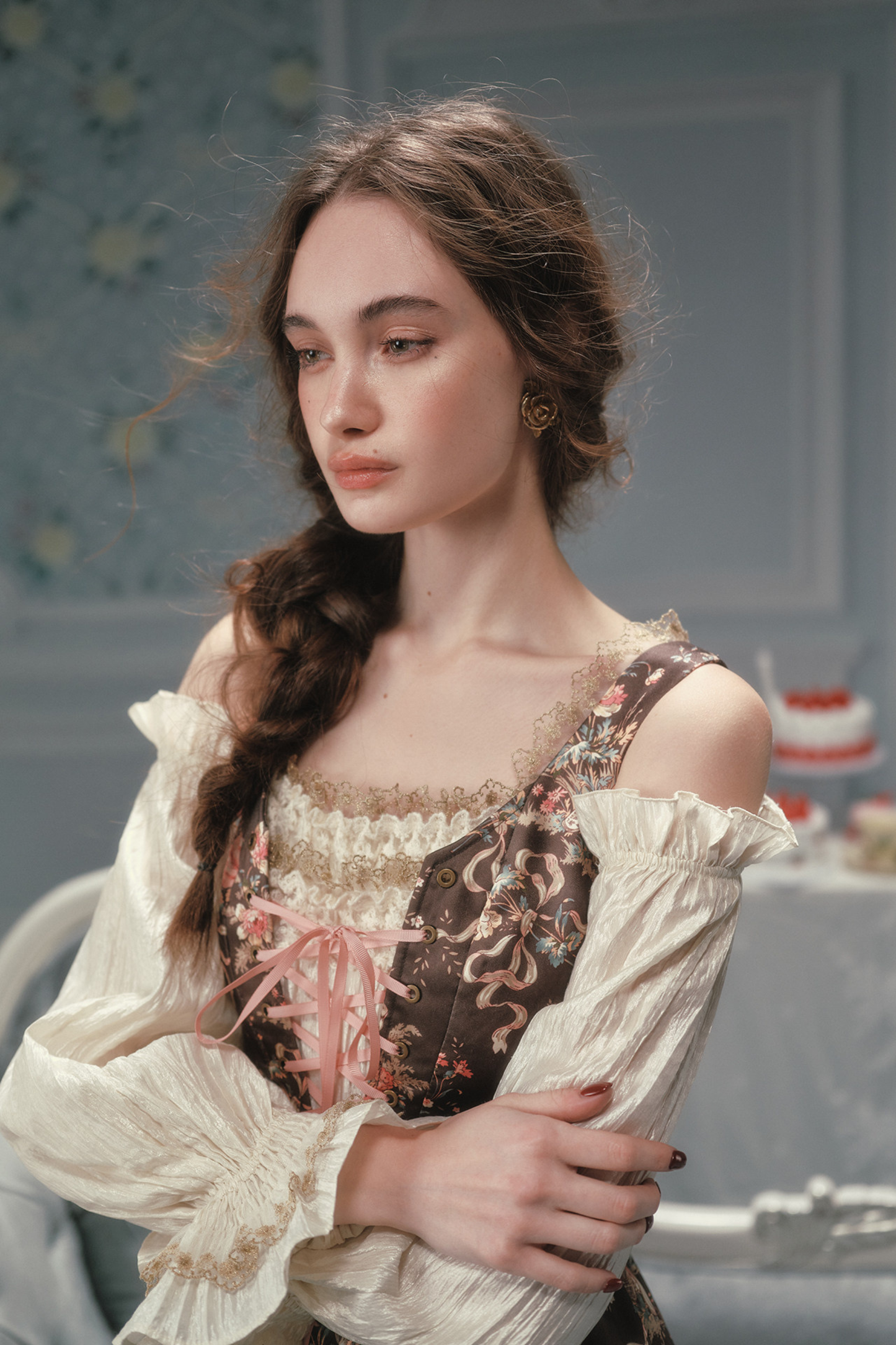 French Vintage Floral Art Dress