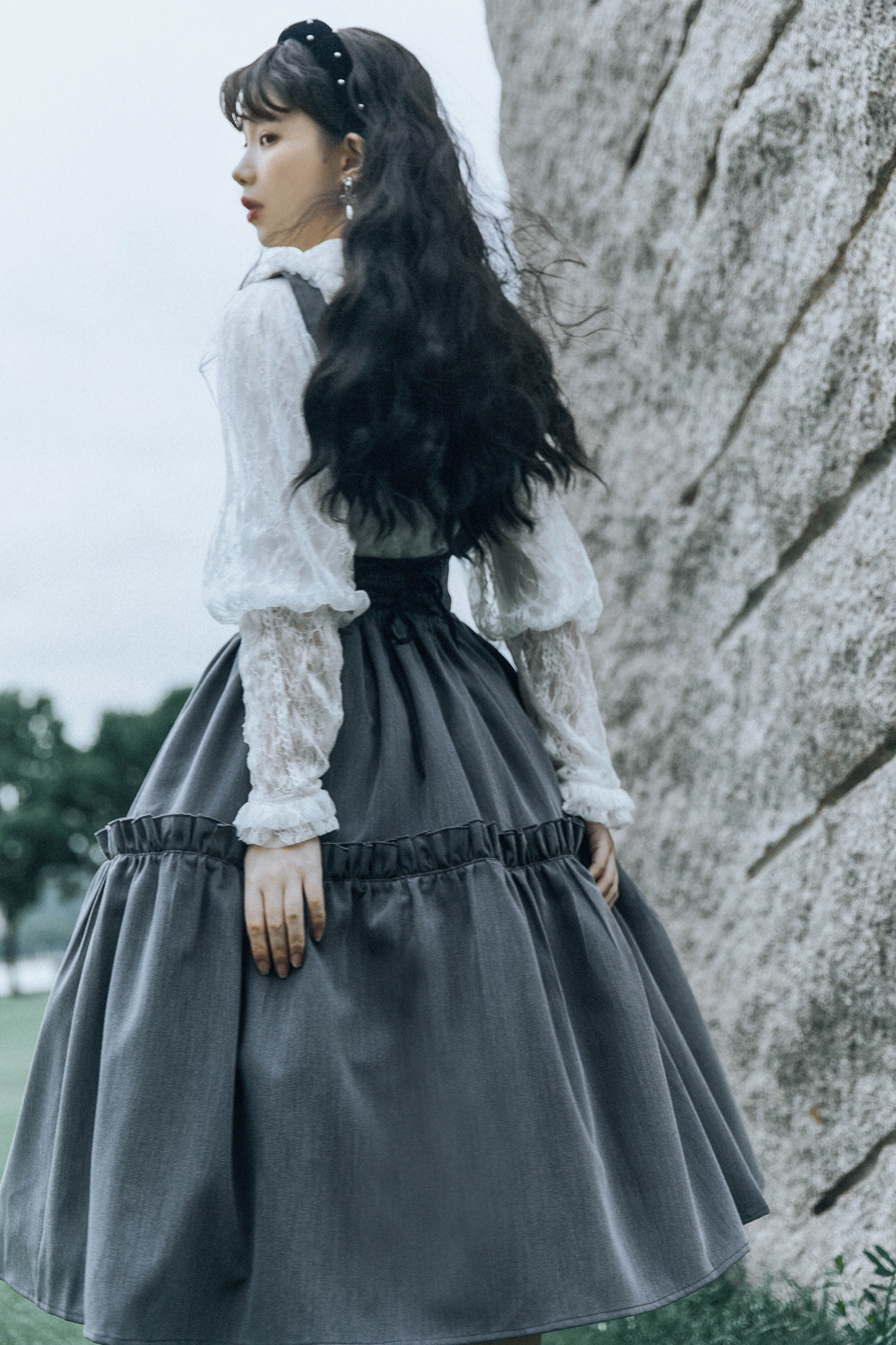 Retro Style Lolita Suspender Skirt