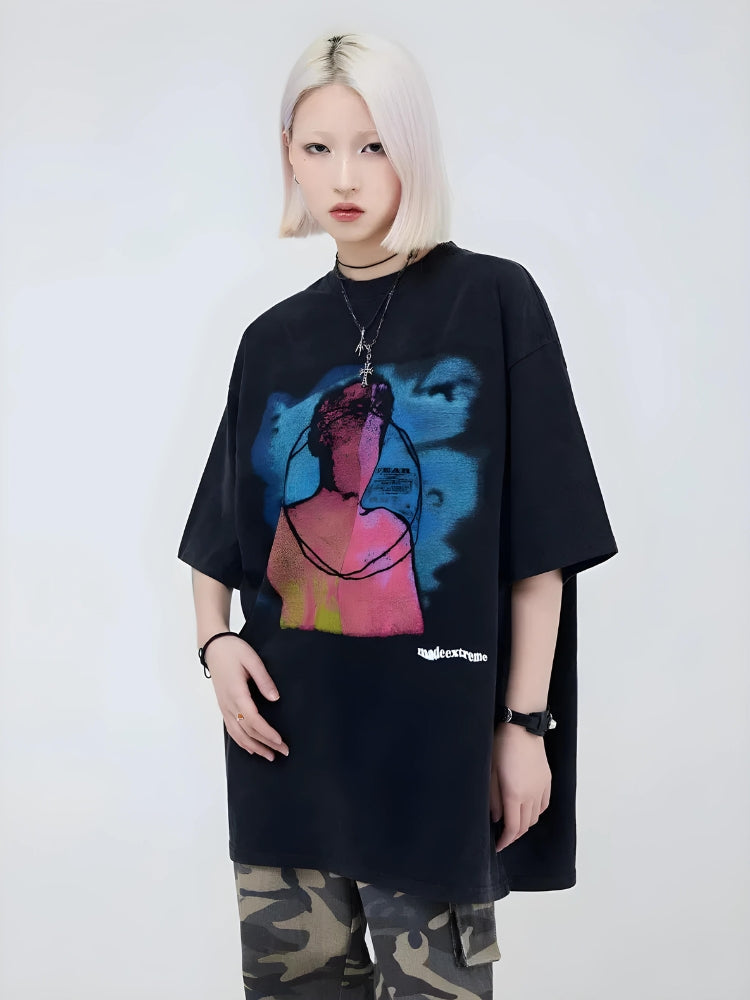 Abstract Tee Black