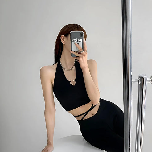 Baddie Heart Ring Halter Top – By Coquette