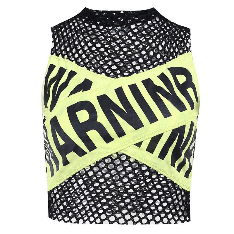 Baddie Warninr Fishnet Tank Top