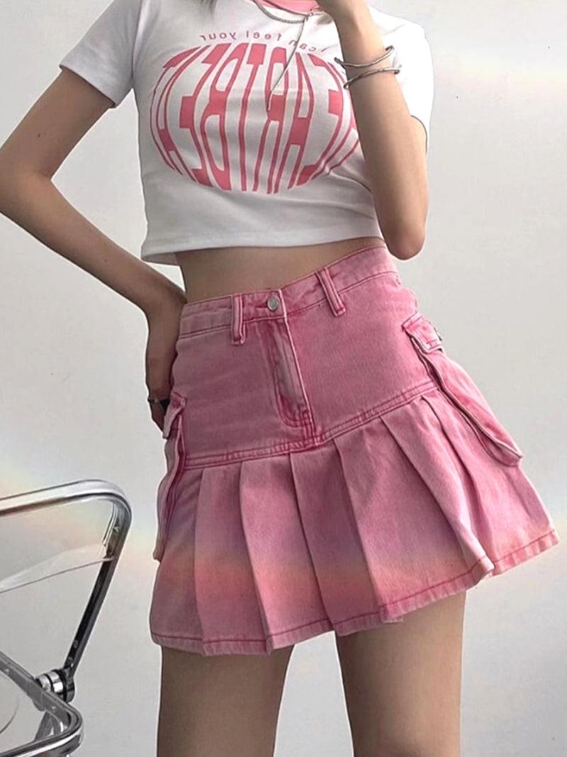 Barbie Pleated Cargo Mini Skirt