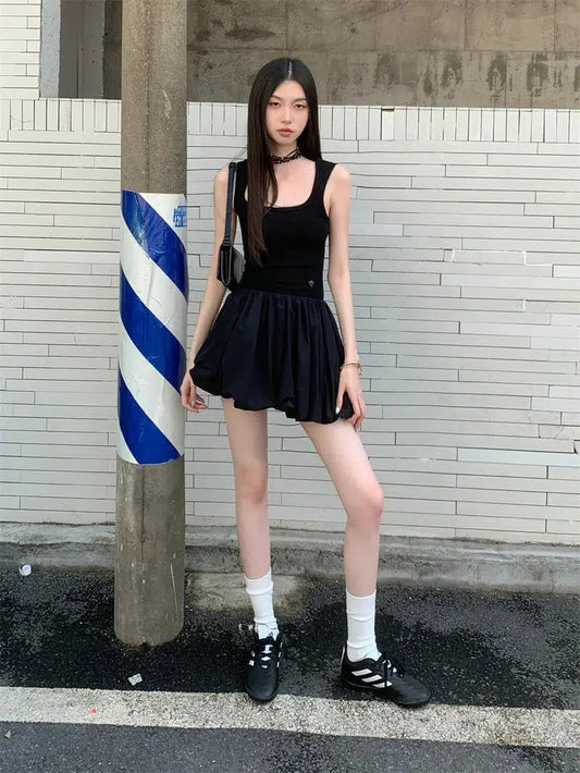 Bubble Mini Dress Black