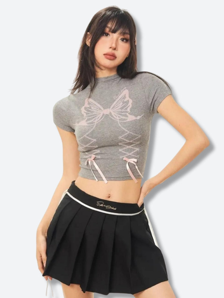 Butterfly White Crop Top